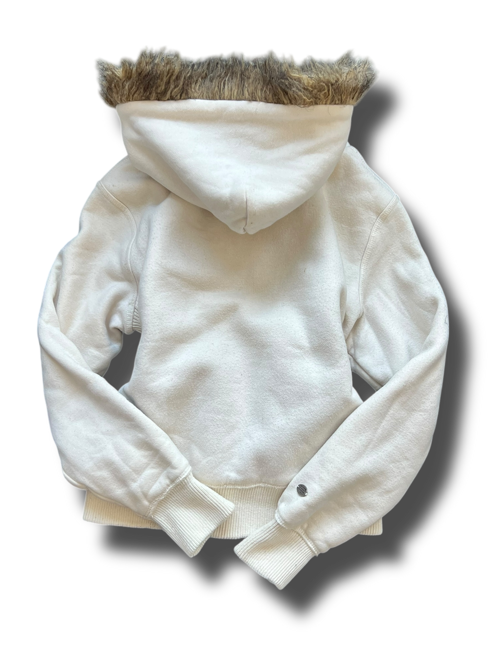 Vintage Abercrombie and fitch krátká mikina na zip s kožíškem