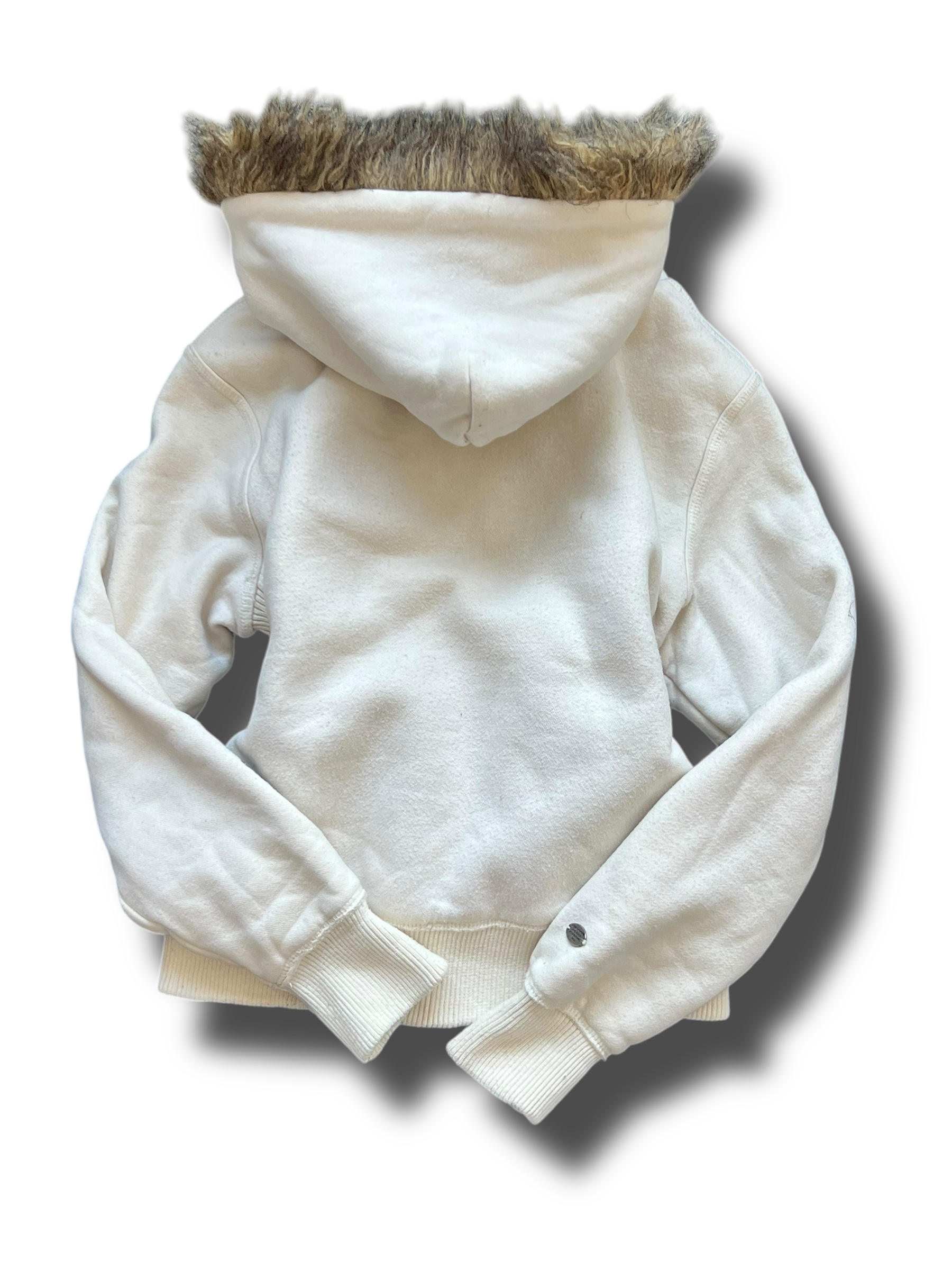 Vintage Abercrombie and fitch krátká mikina na zip s kožíškem