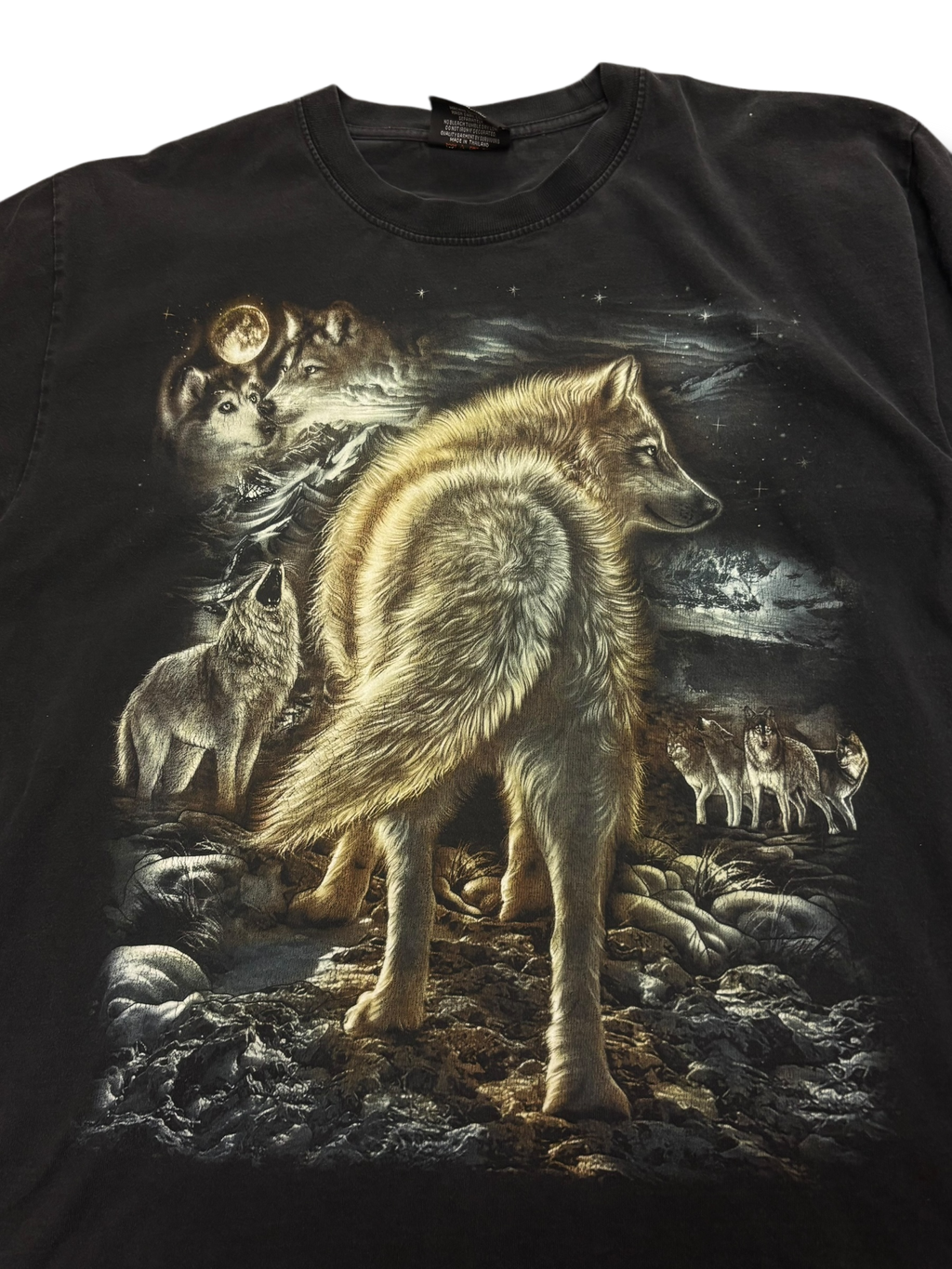 Vintage Y2K wolf graphic tričko