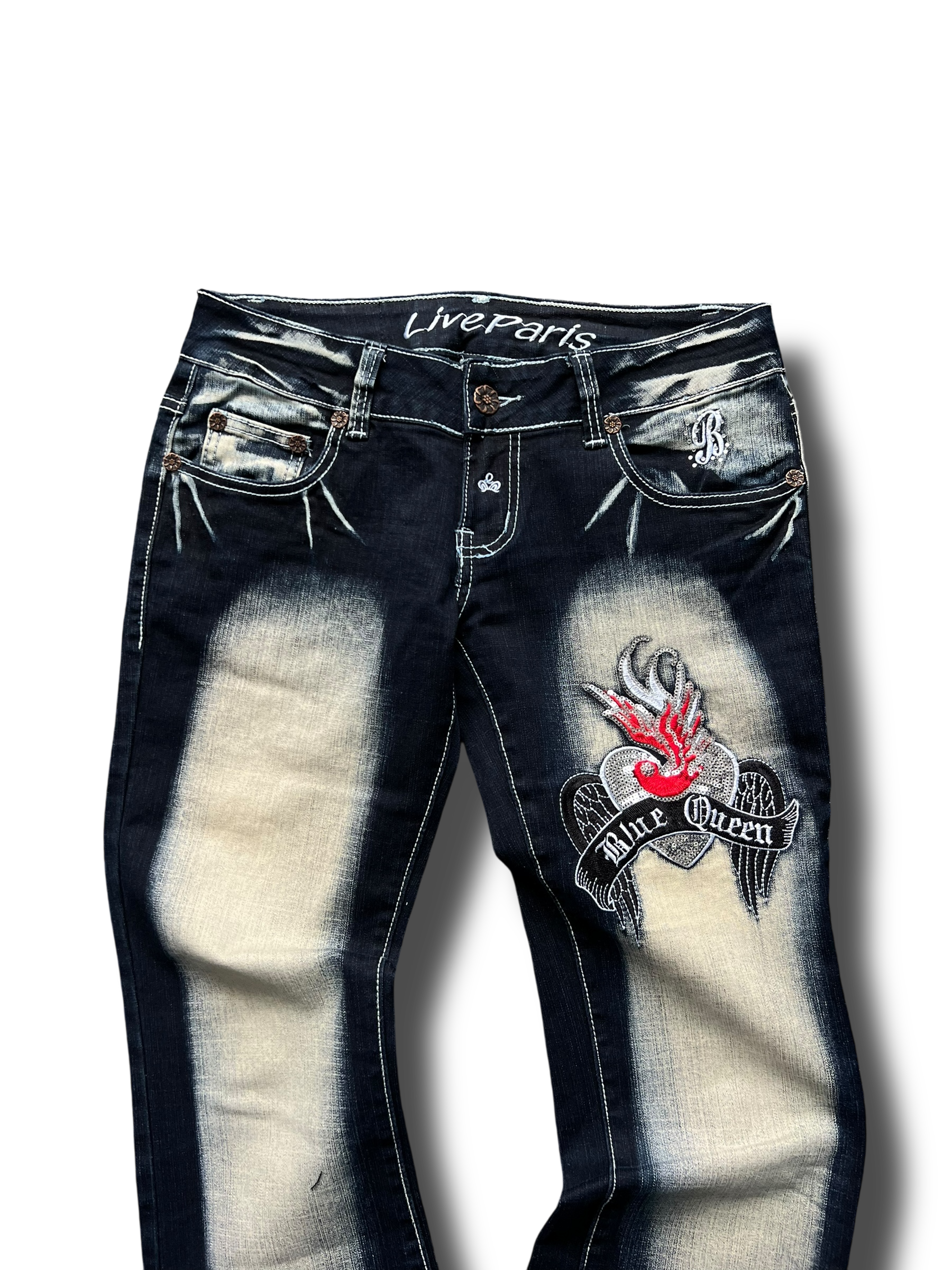 Y2k Japan style bootcut dámské jeany