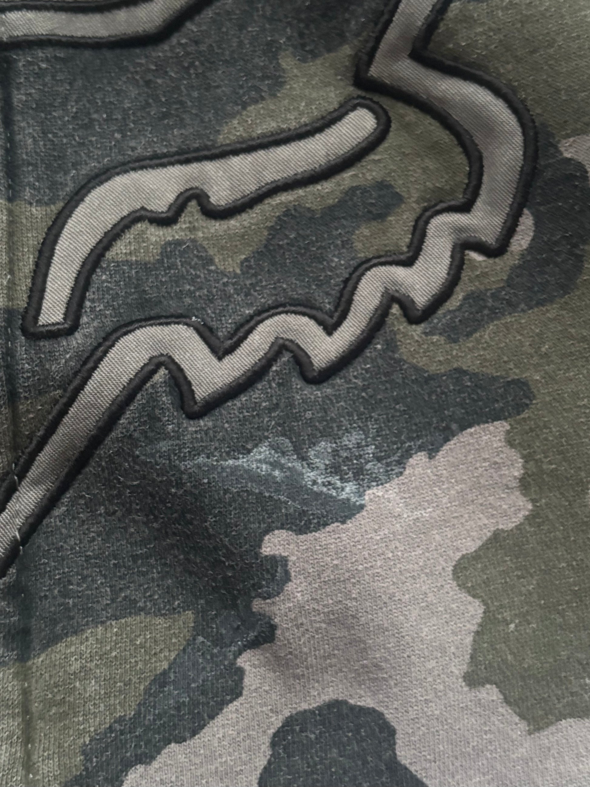 Vintage Y2K Fox racing camo mikina na zip