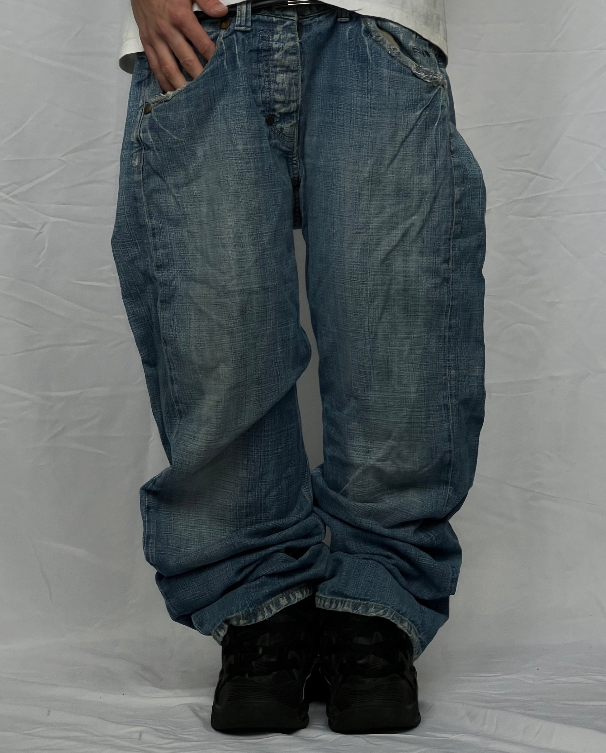 Y2K G-star studded baggy džíny