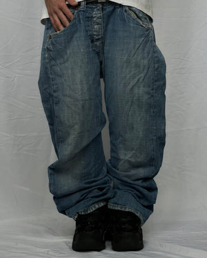 Y2K G-star studded baggy džíny