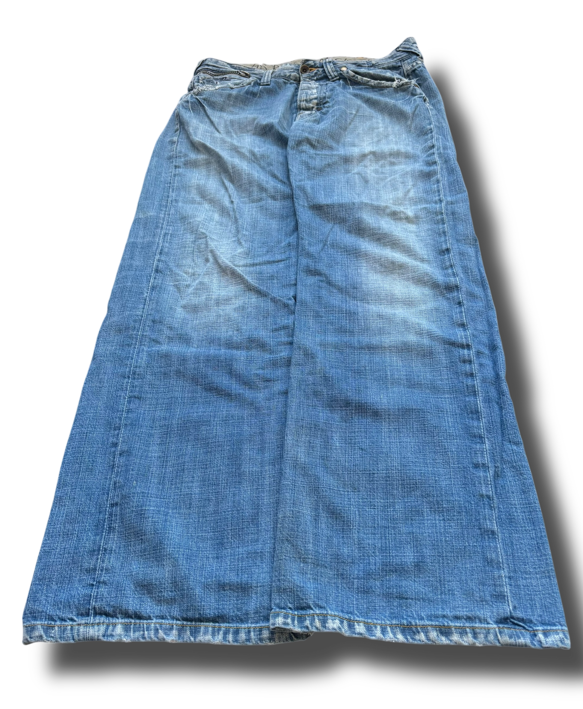 Y2K G-star studded baggy džíny