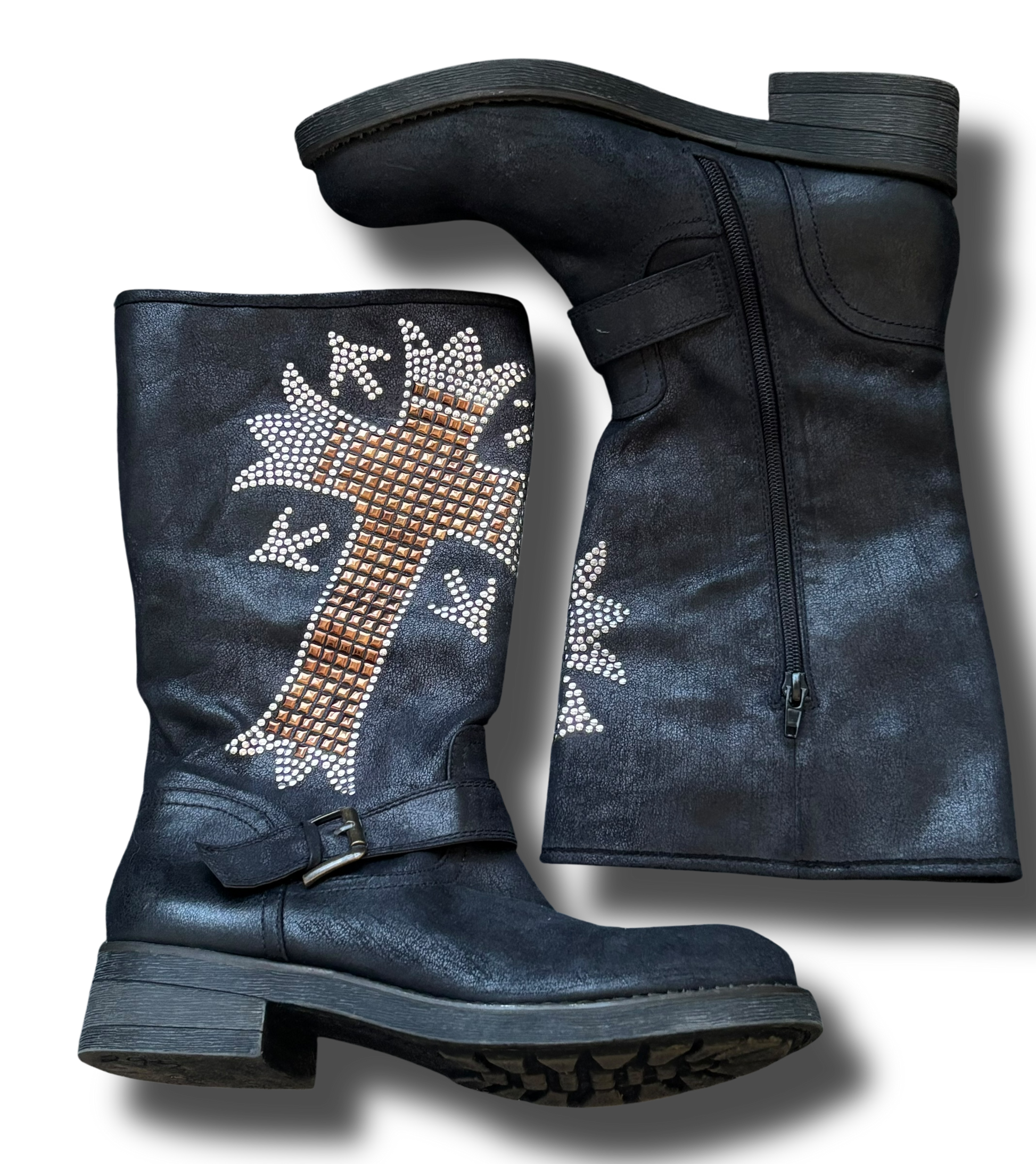 Y2k Catwalk cross gems dámské boty