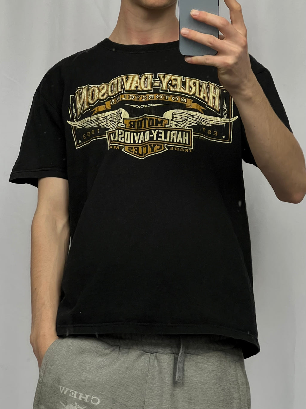 Vintage rare 00s Y2K 2014 Harley Davidson graphic triko