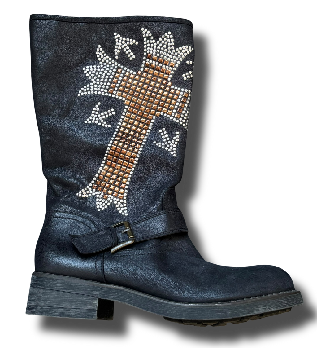 Y2k Catwalk cross gems dámské boty