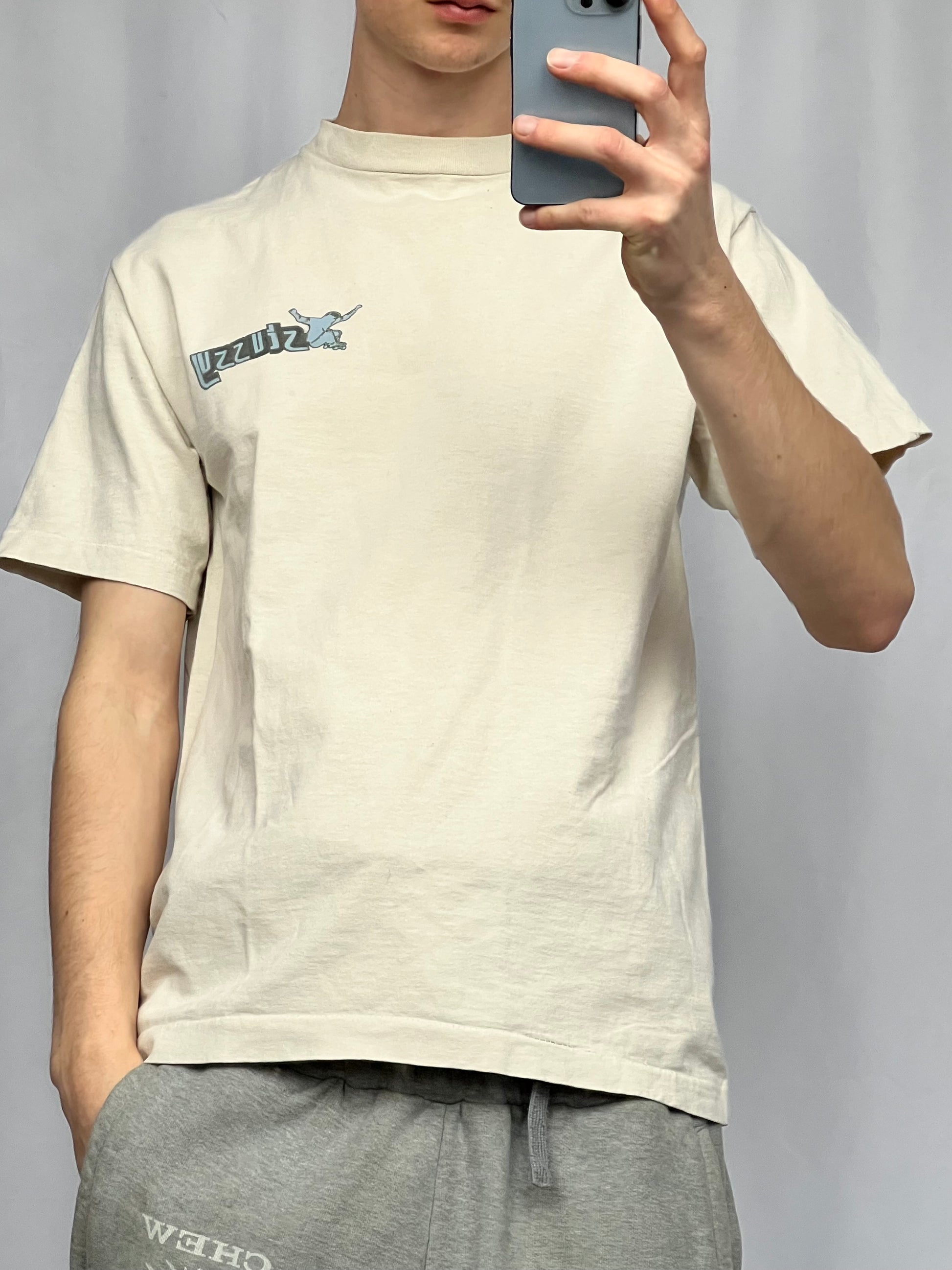 Vintage rare 90s single stiched made in USA graphic Stussy triko