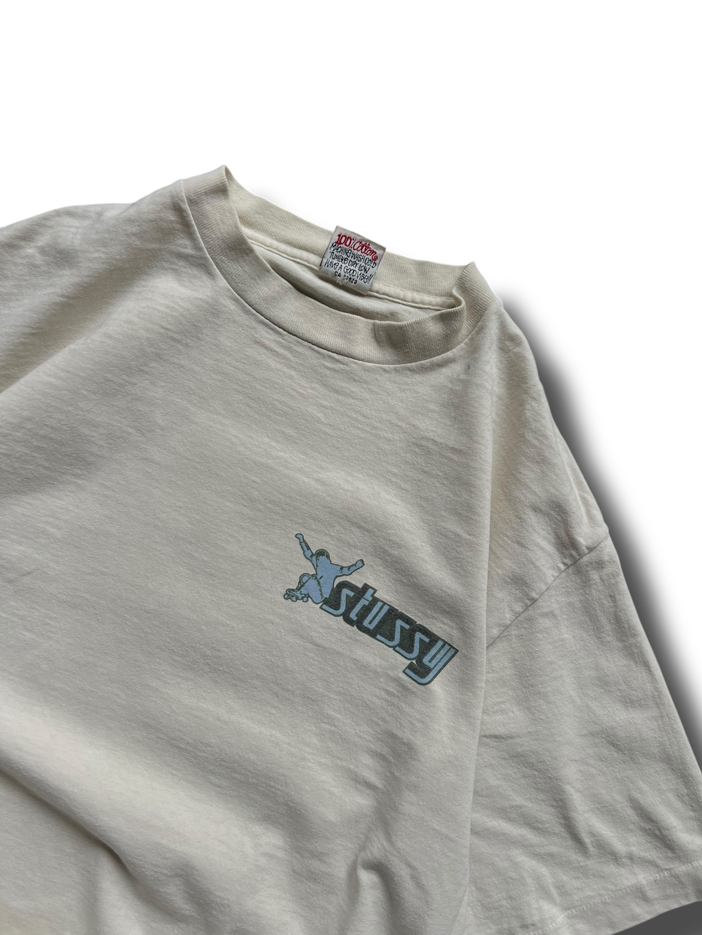 Vintage rare 90s single stiched made in USA graphic Stussy triko