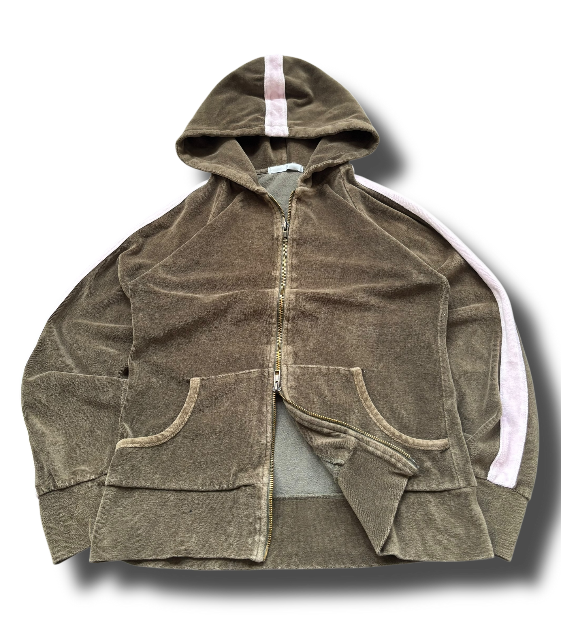 Y2K Fishbone cropped plyšová mikina