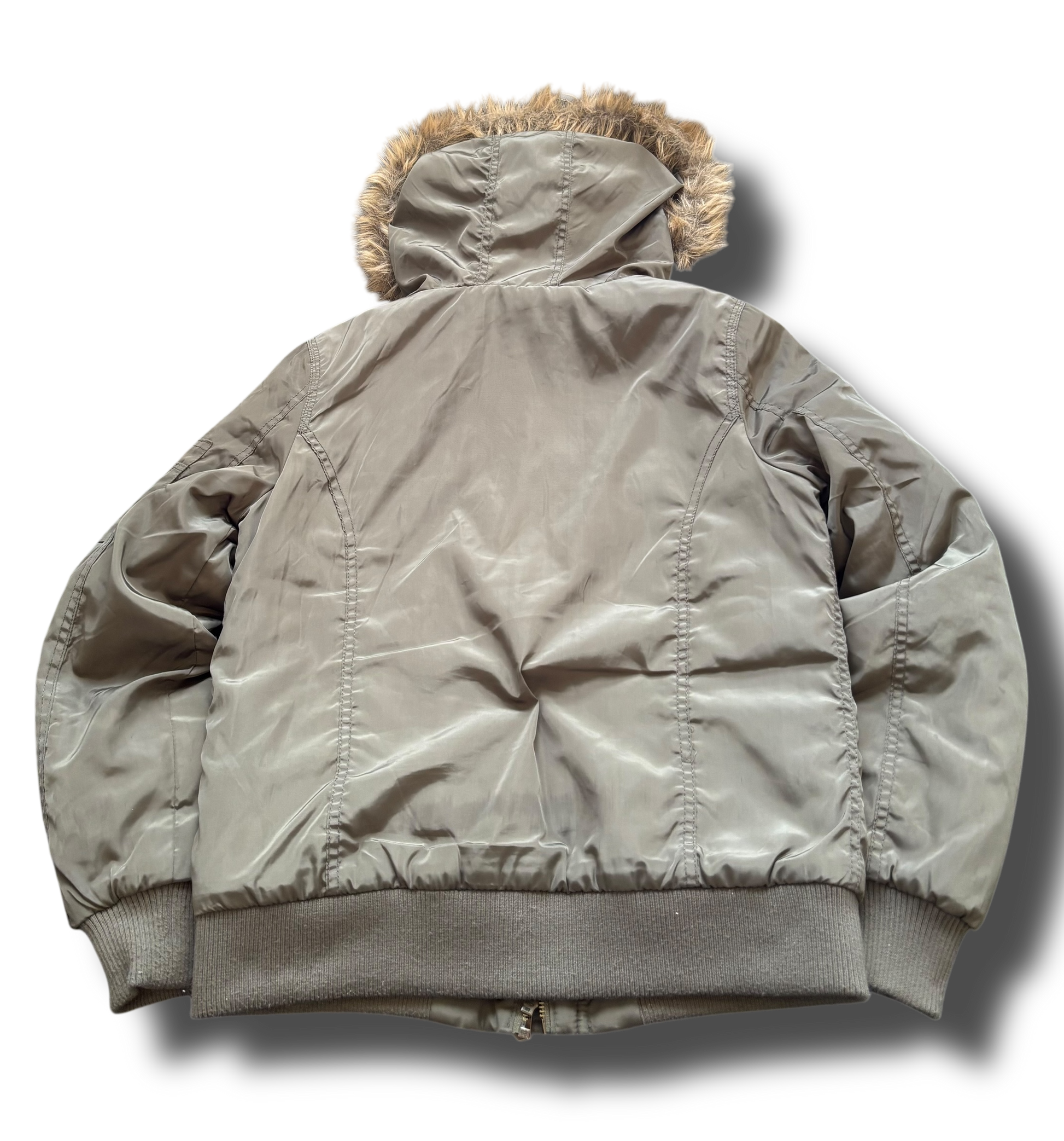 Y2K fur cropped dámská zimní bunda