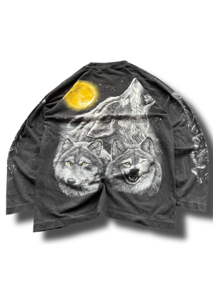 Vitnage 90s graphic wolf tričko s dlouhým rukávem