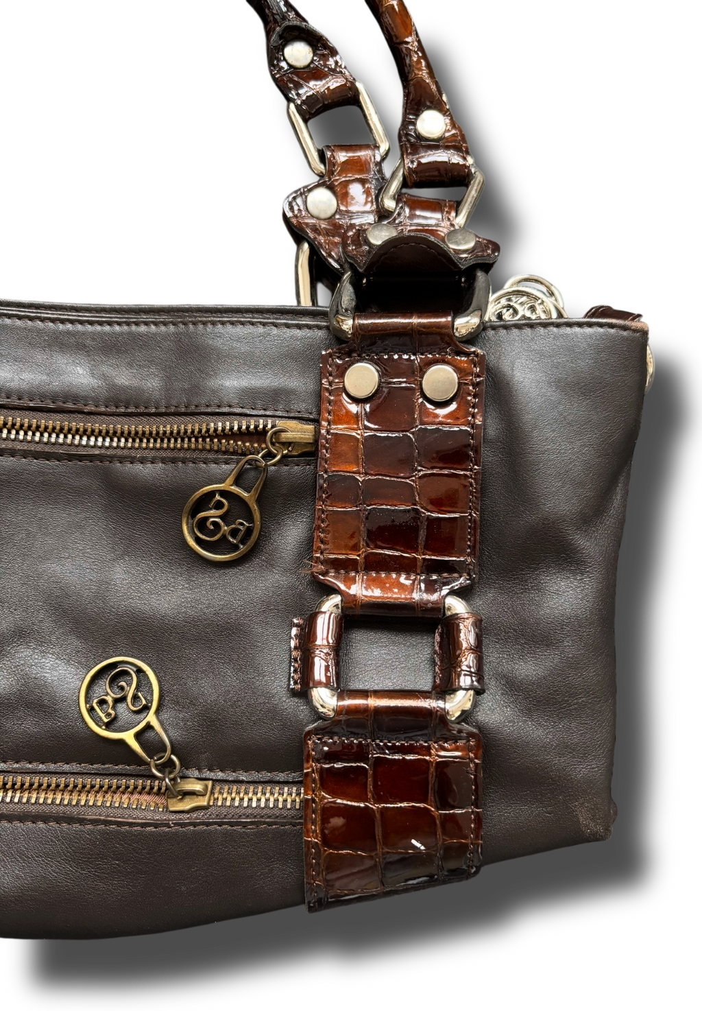Y2K crocodile lather kabelka