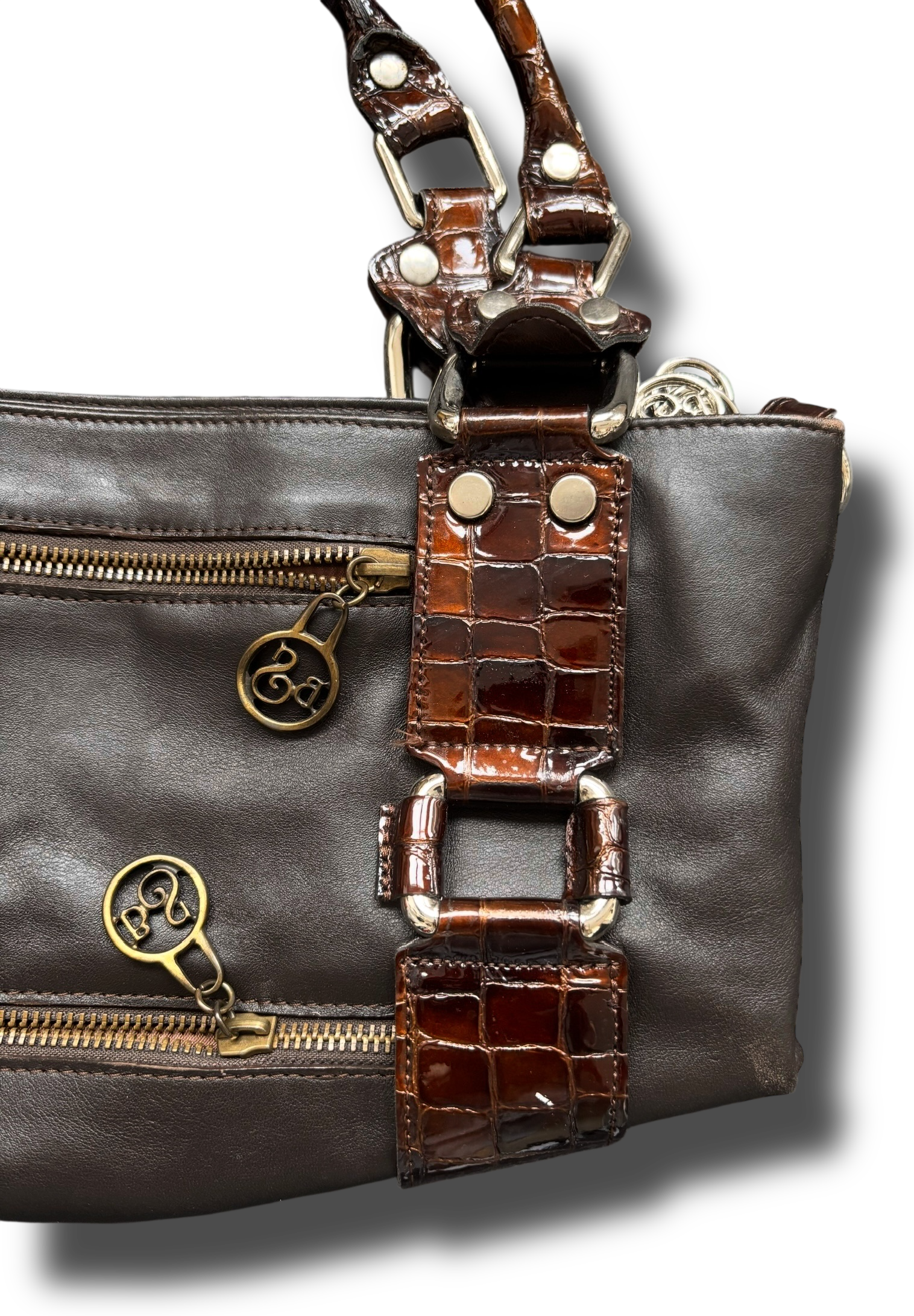 Y2K crocodile lather kabelka