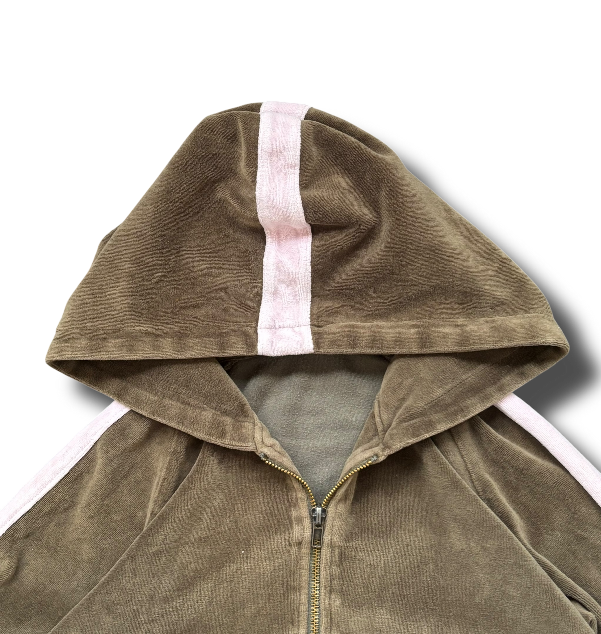 Y2K Fishbone cropped plyšová mikina