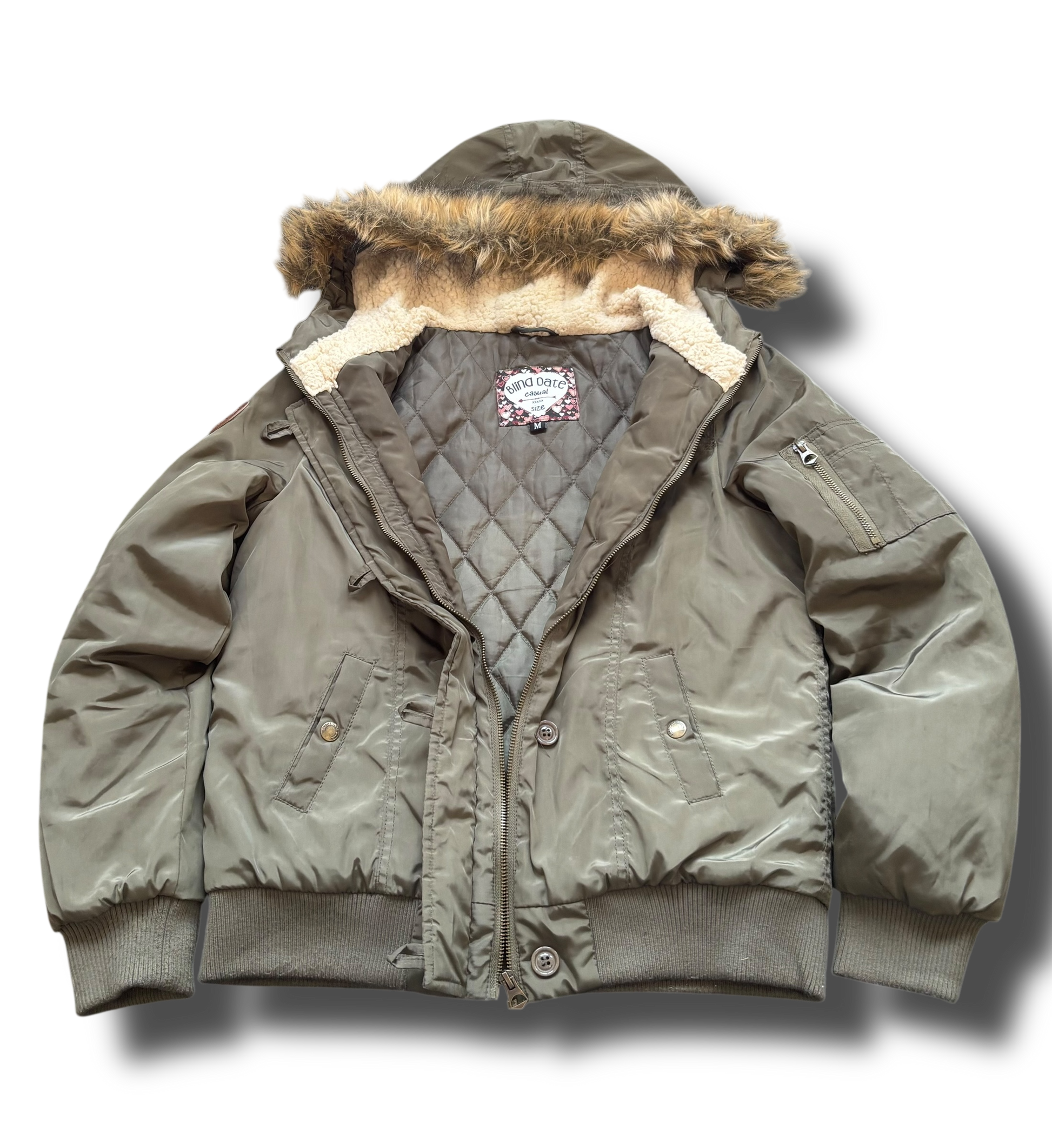 Y2K fur cropped dámská zimní bunda