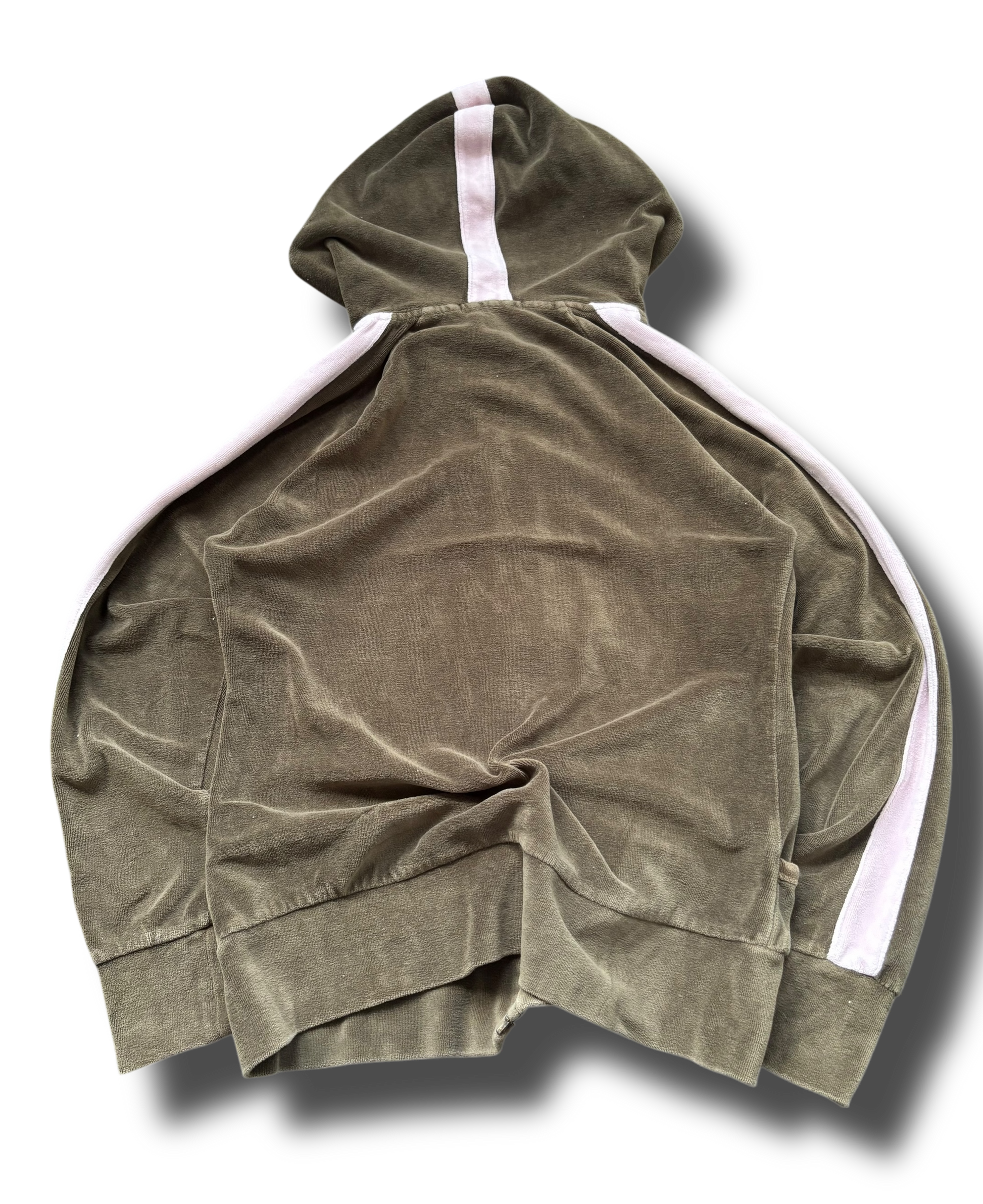 Y2K Fishbone cropped plyšová mikina