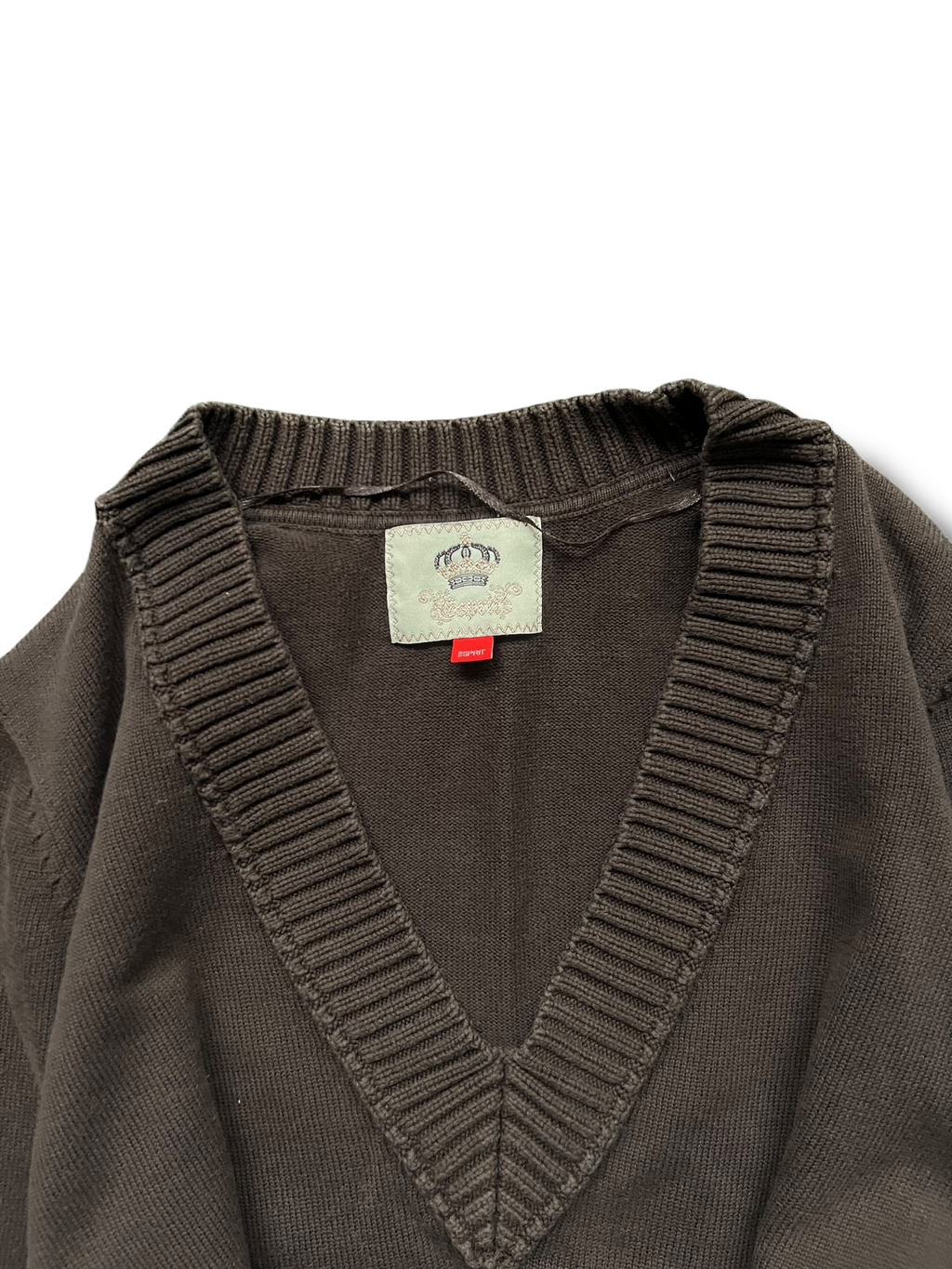 Y2k girly Espirit brown knit svetr