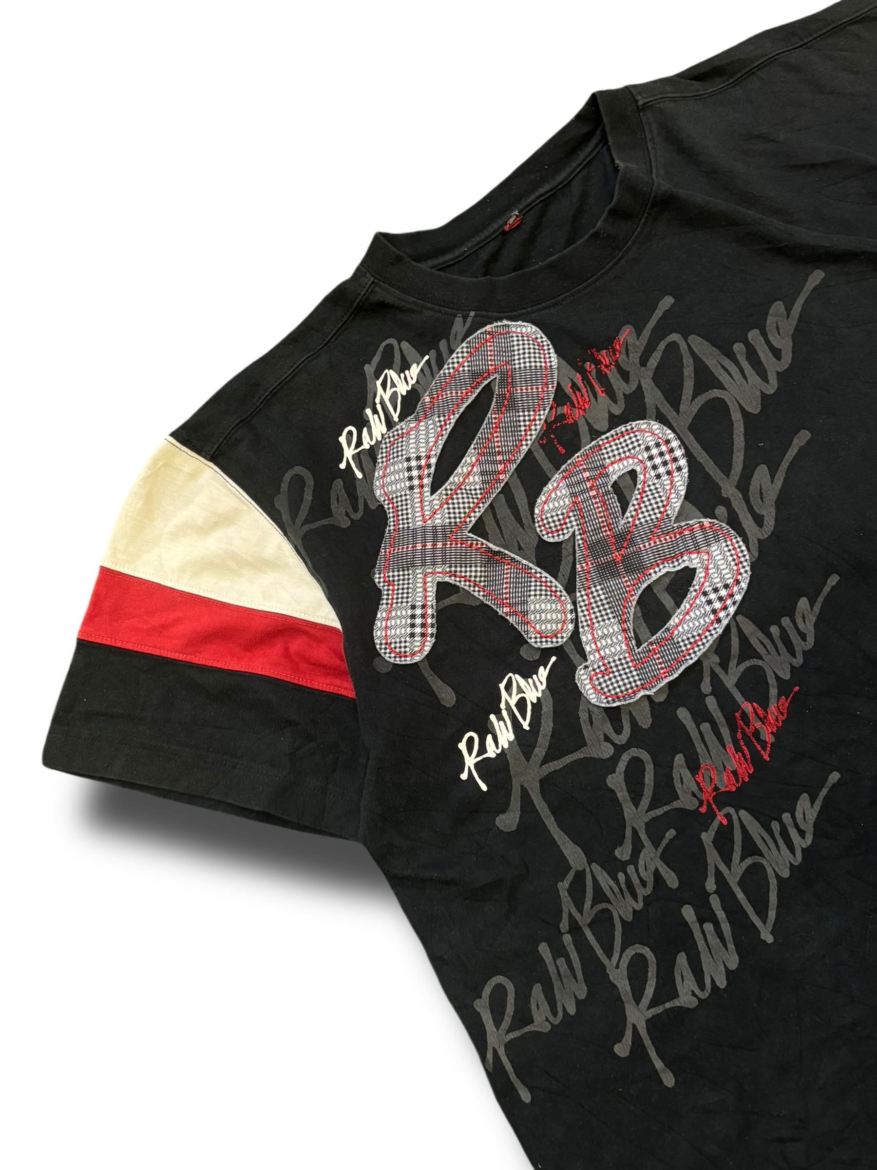 Vintage Y2K hip-hop Raw blue tričko