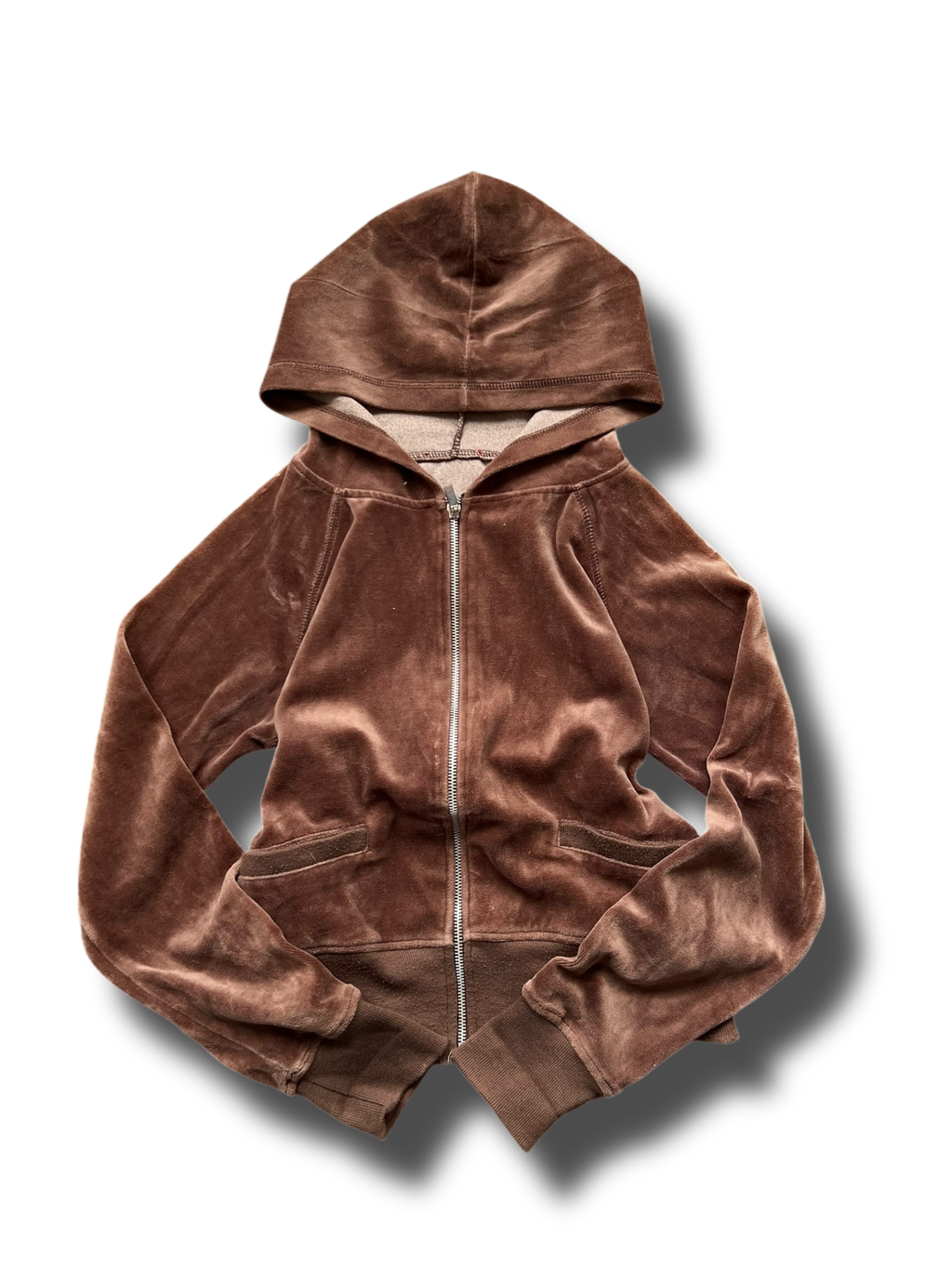 Y2k plyšová croplá mikina