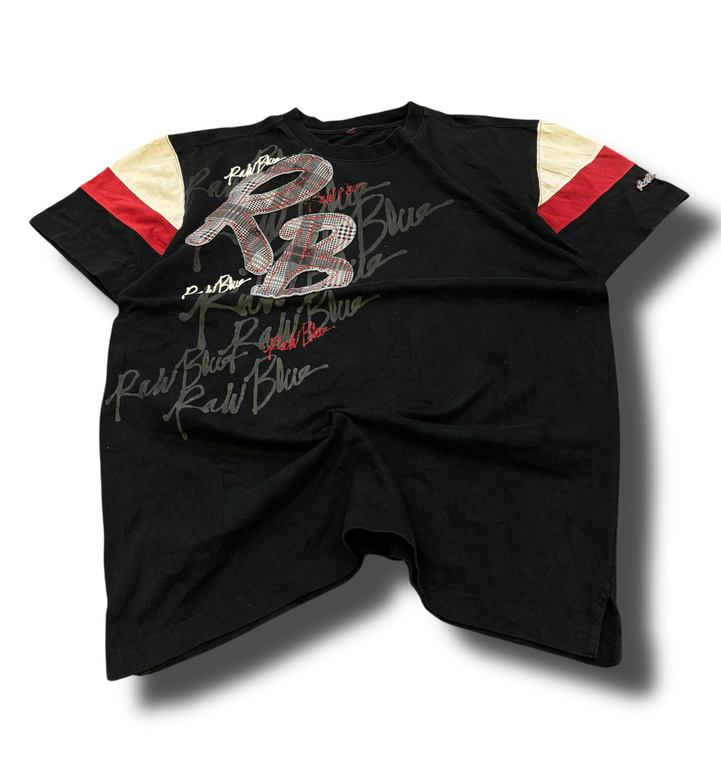 Vintage Y2K hip-hop Raw blue tričko