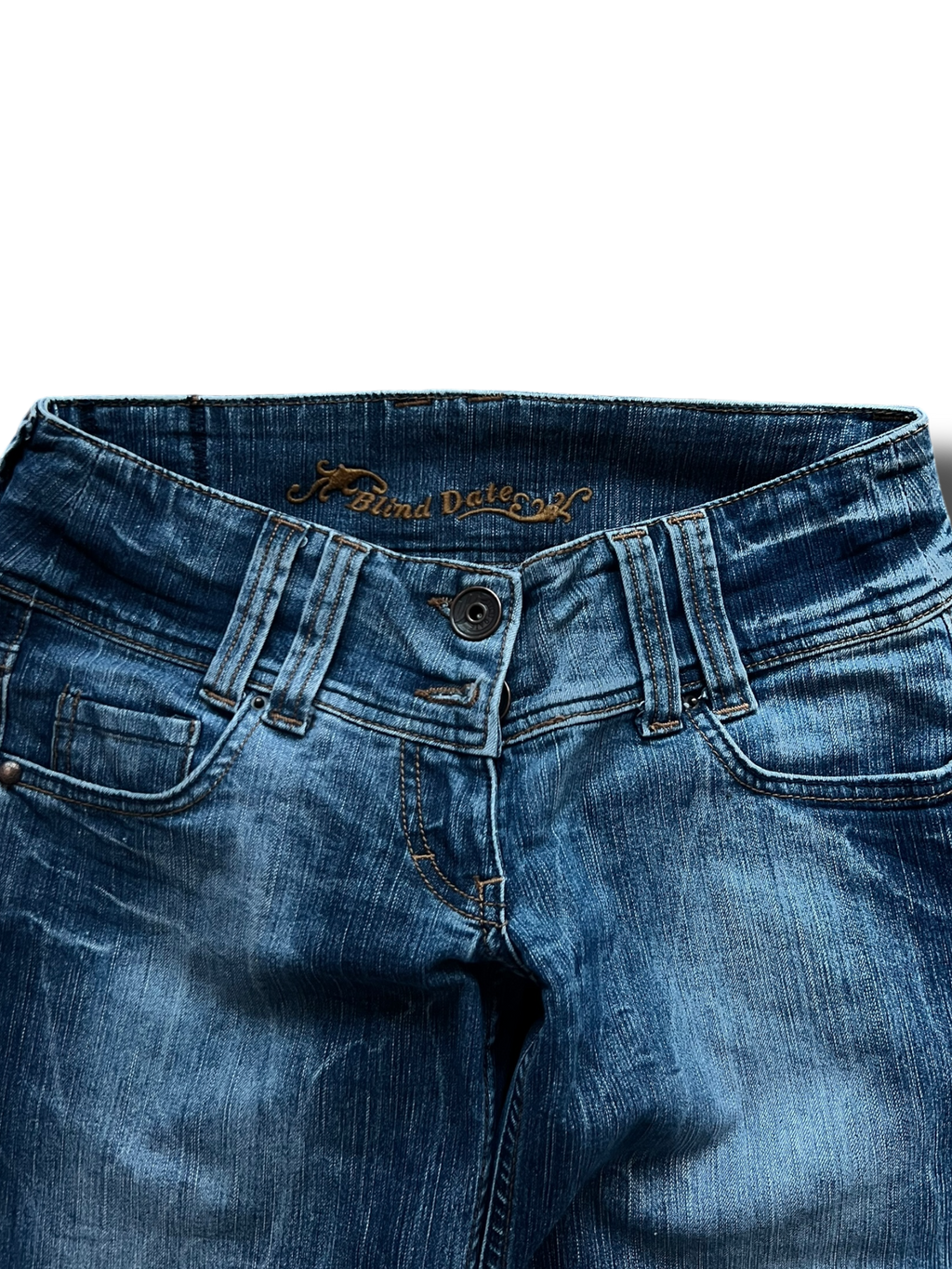 Vintage 00s Y2K girly bootcut blind date washed jeans