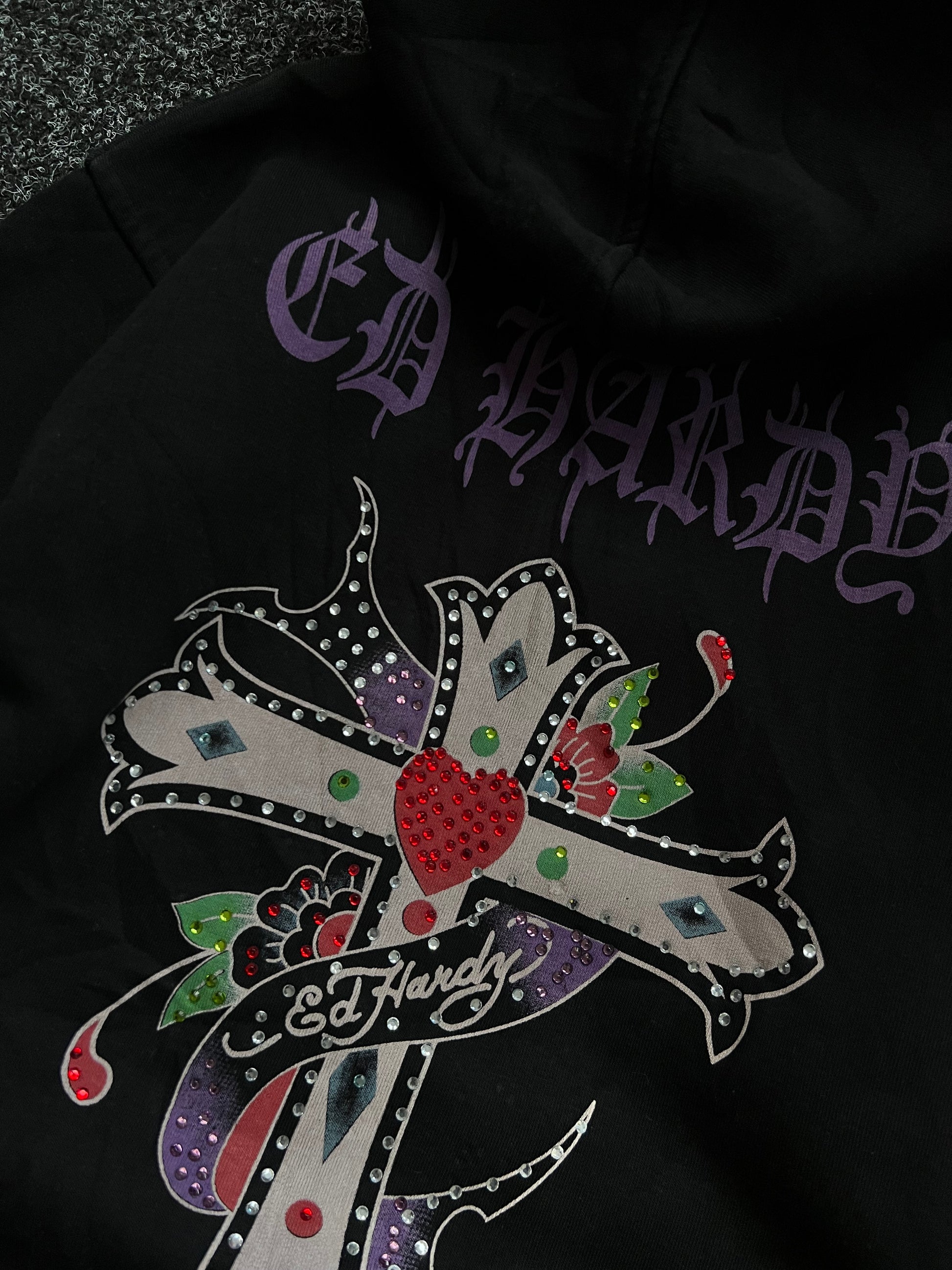 Vintage Y2k Ed Hardy zipp mikina