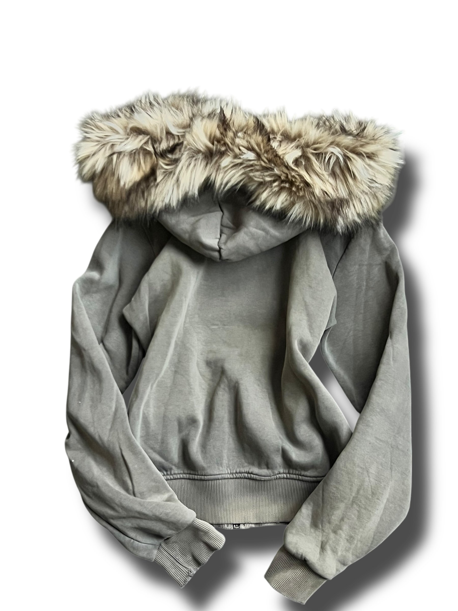 Y2k winter furry vintage DC zipp mikina s kožíškem