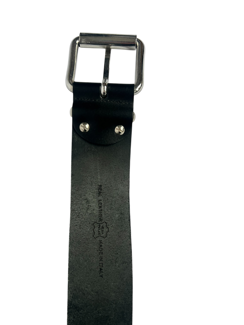 Vintage black leather made in Italy belt