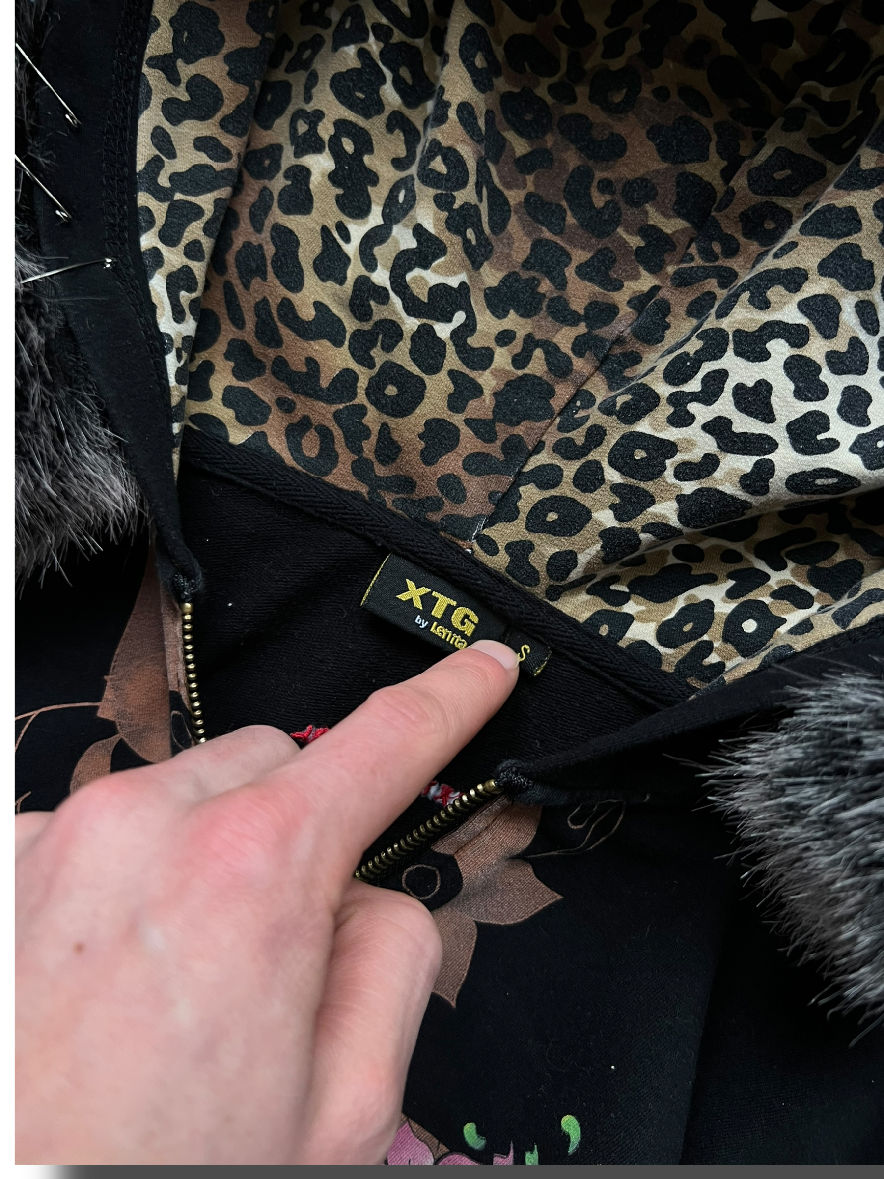 Vintage Y2k furry girly Ed hardy style XTG mikina