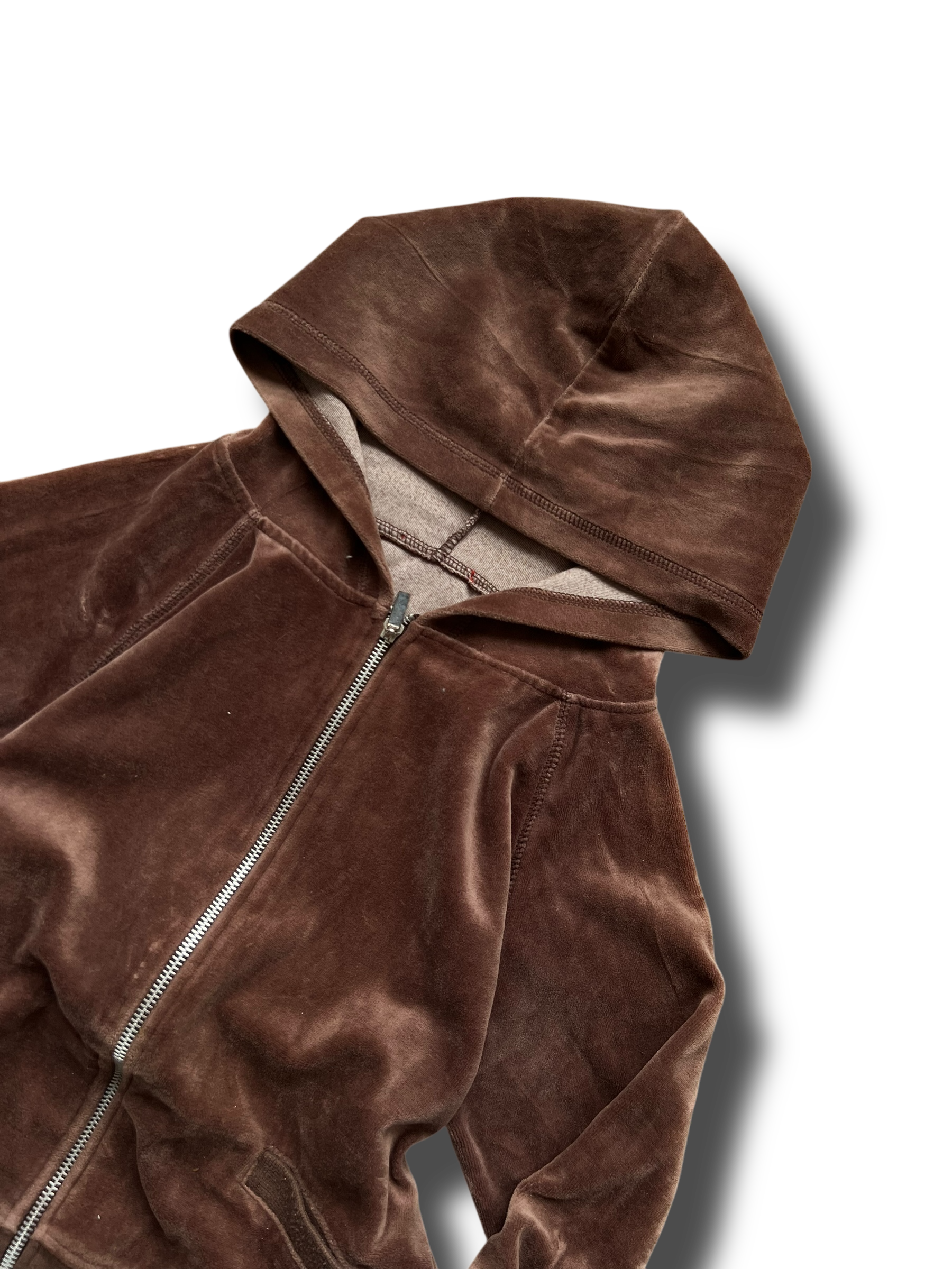 Y2k plyšová croplá mikina