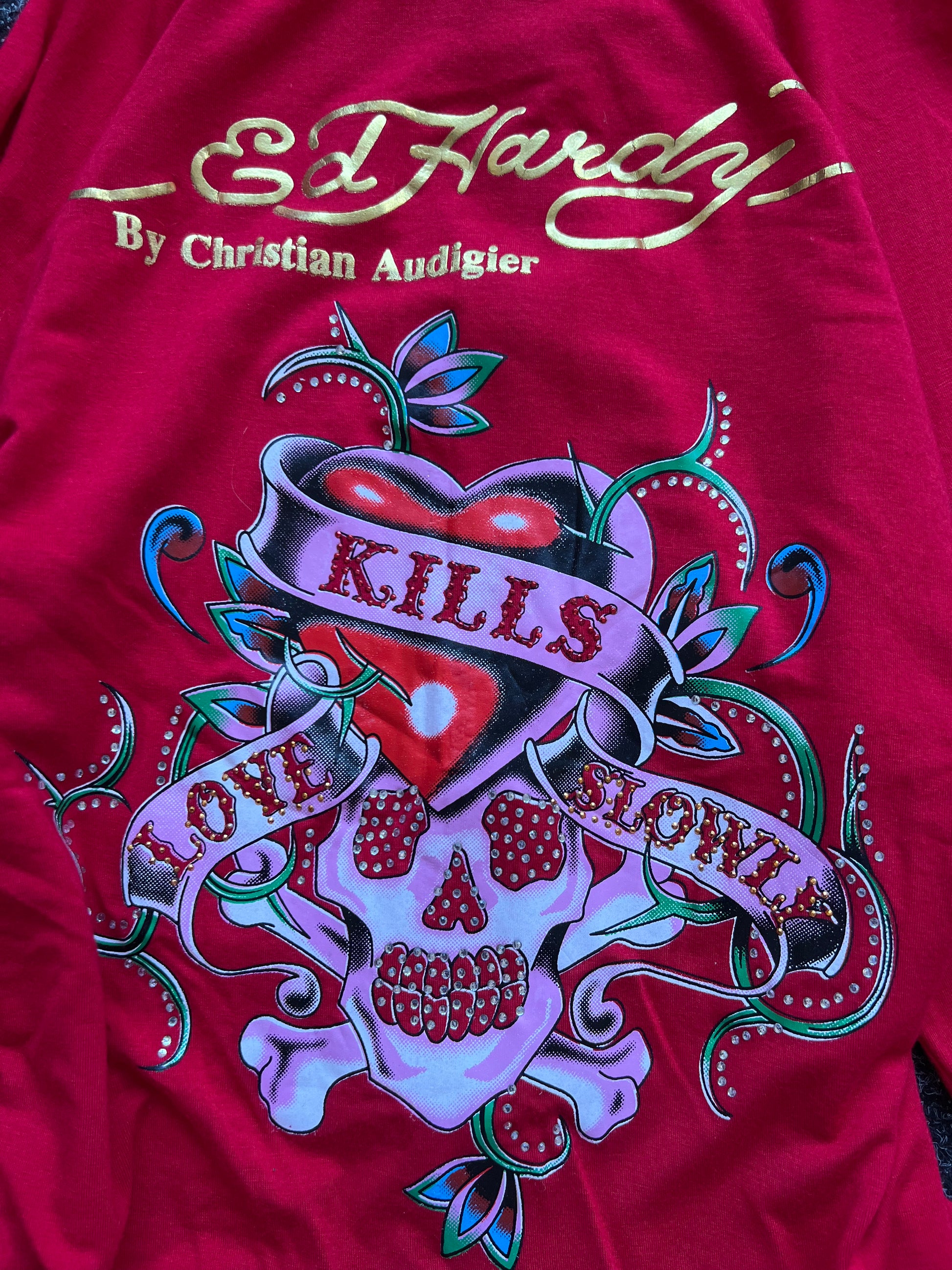 Vintage Y2k Ed Hardy girly zipper