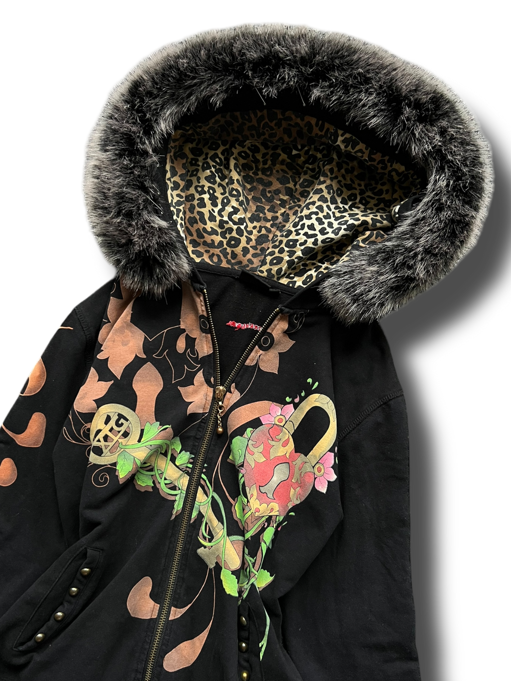 Vintage Y2k furry girly Ed hardy style XTG mikina