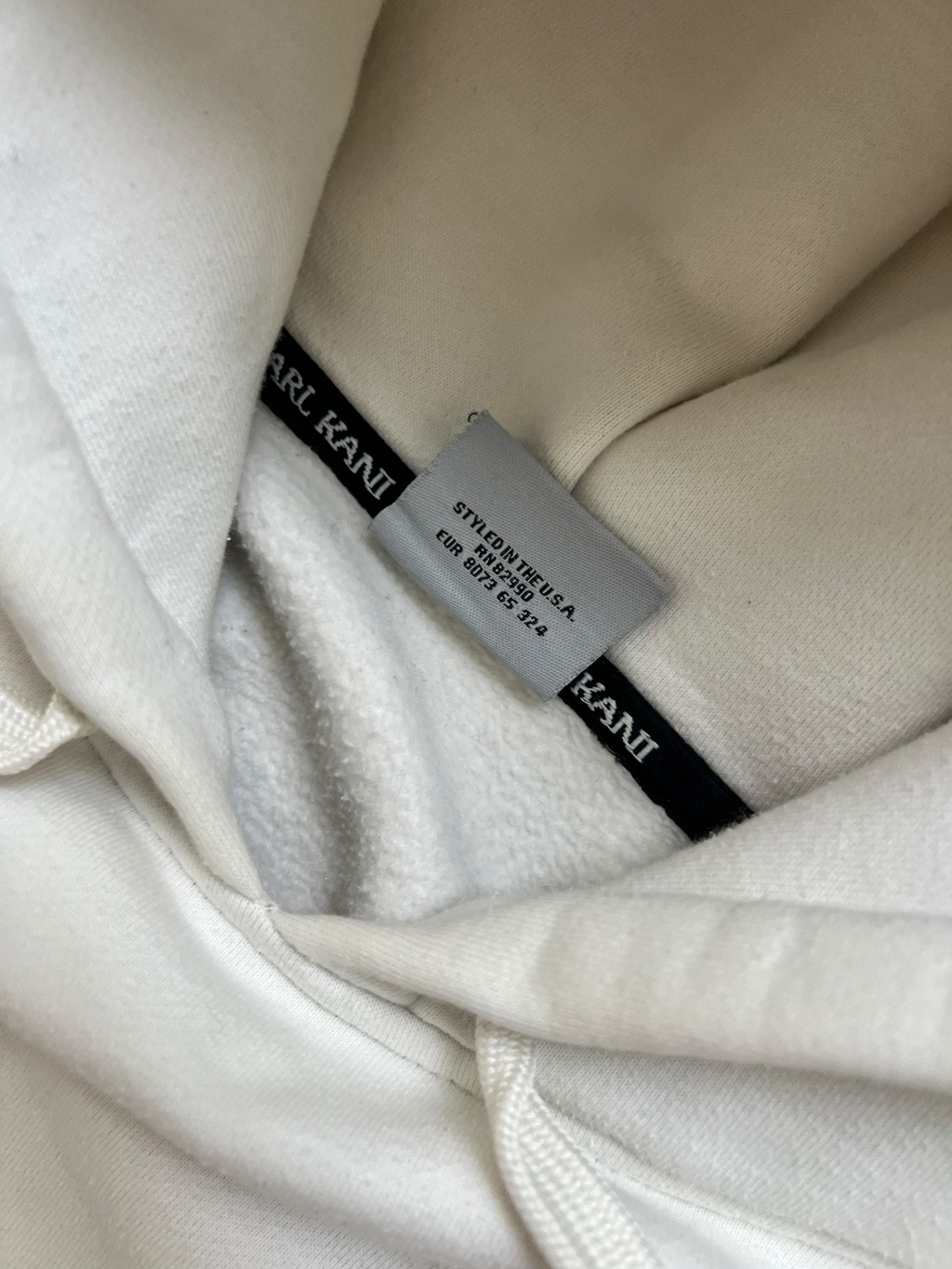 Vintage 90s rare Y2k heavy cotton creamy Karl Kani hoodie