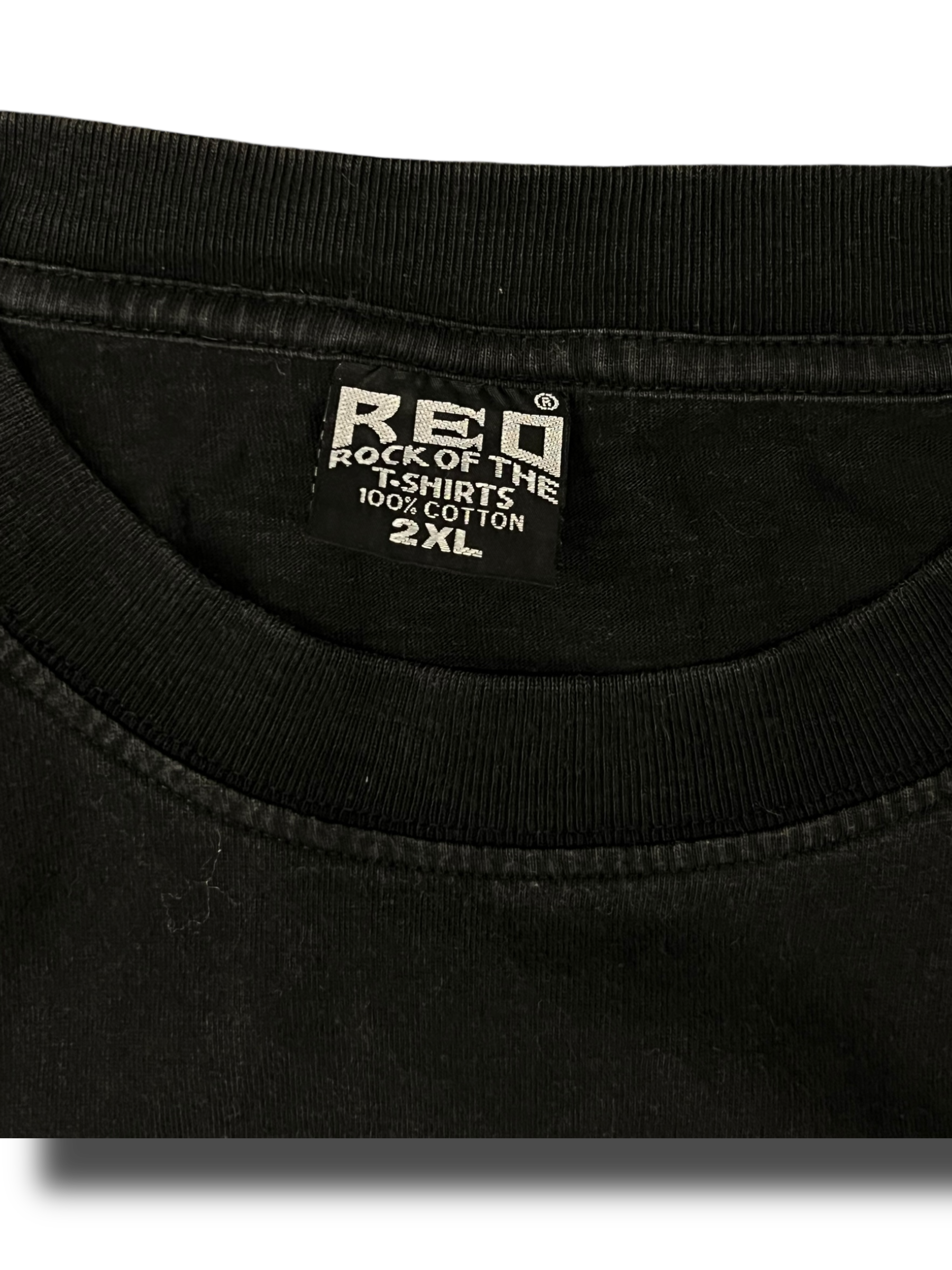 Vintage heavy black cotton 00s Y2K dragon tiger graphic double sided tribal triko