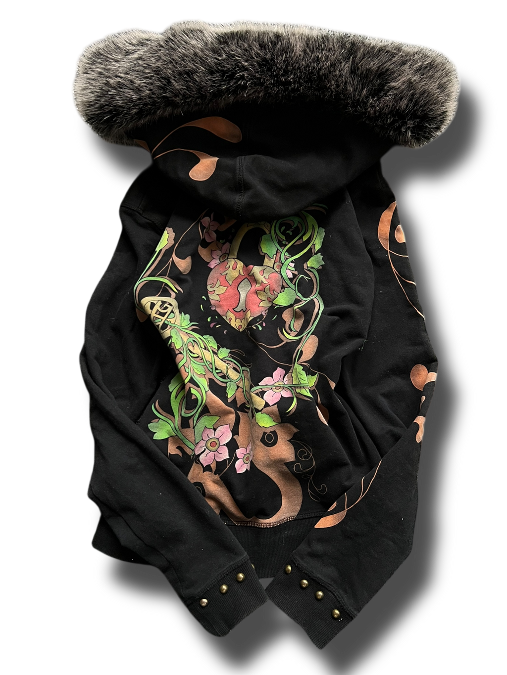 Vintage Y2k furry girly Ed hardy style XTG mikina