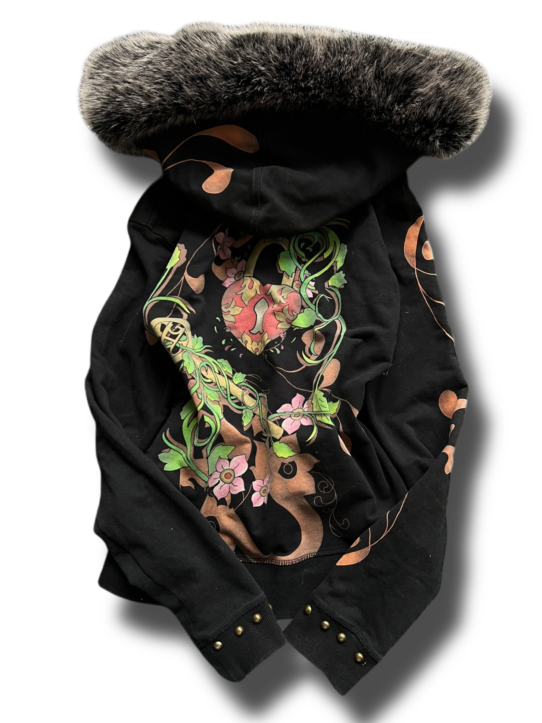 Vintage Y2k furry girly Ed hardy style XTG mikina