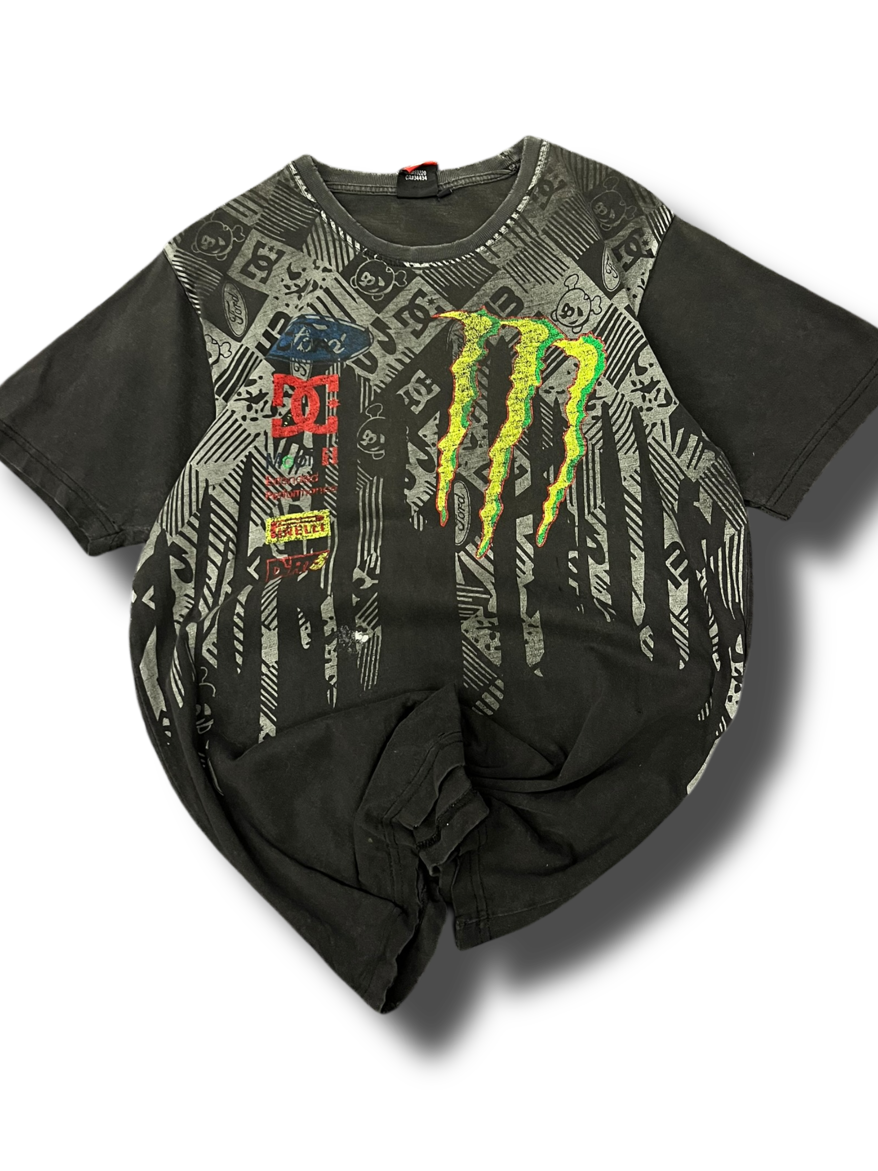 Vintage rare graphic Monster x DC shoes triko