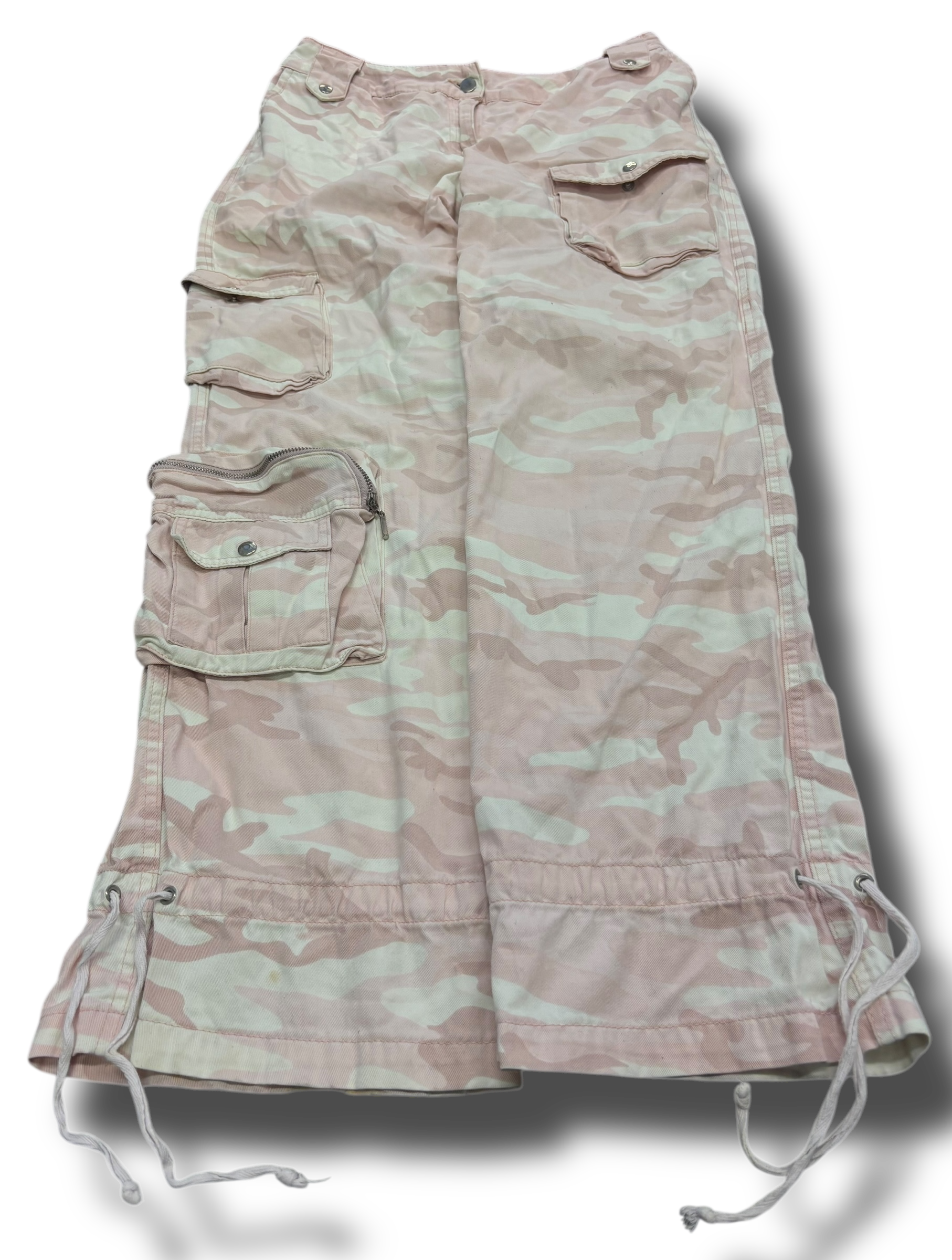 Vintage pink camo baggy maskáčové kalhoty dámské