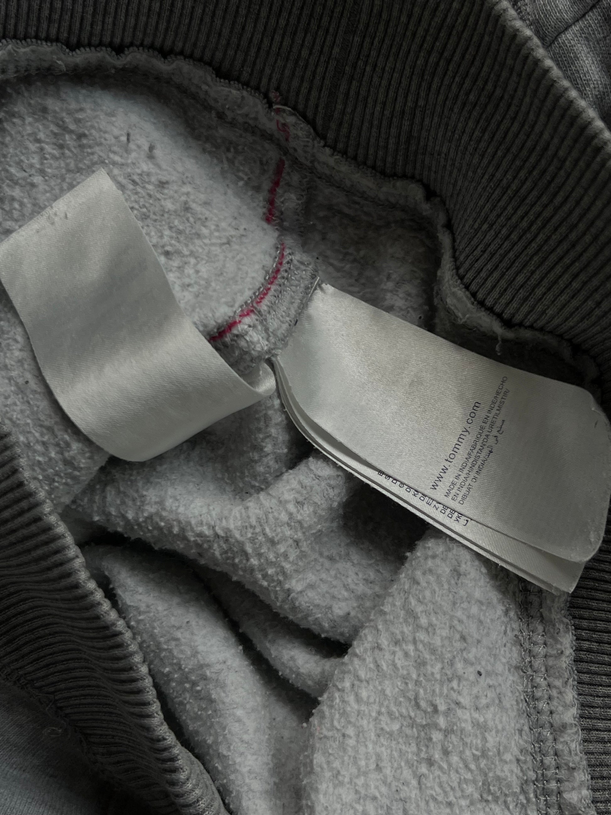 Vintage Y2k cropnutá Tommy Hilfiger kožíšková mikina na zip