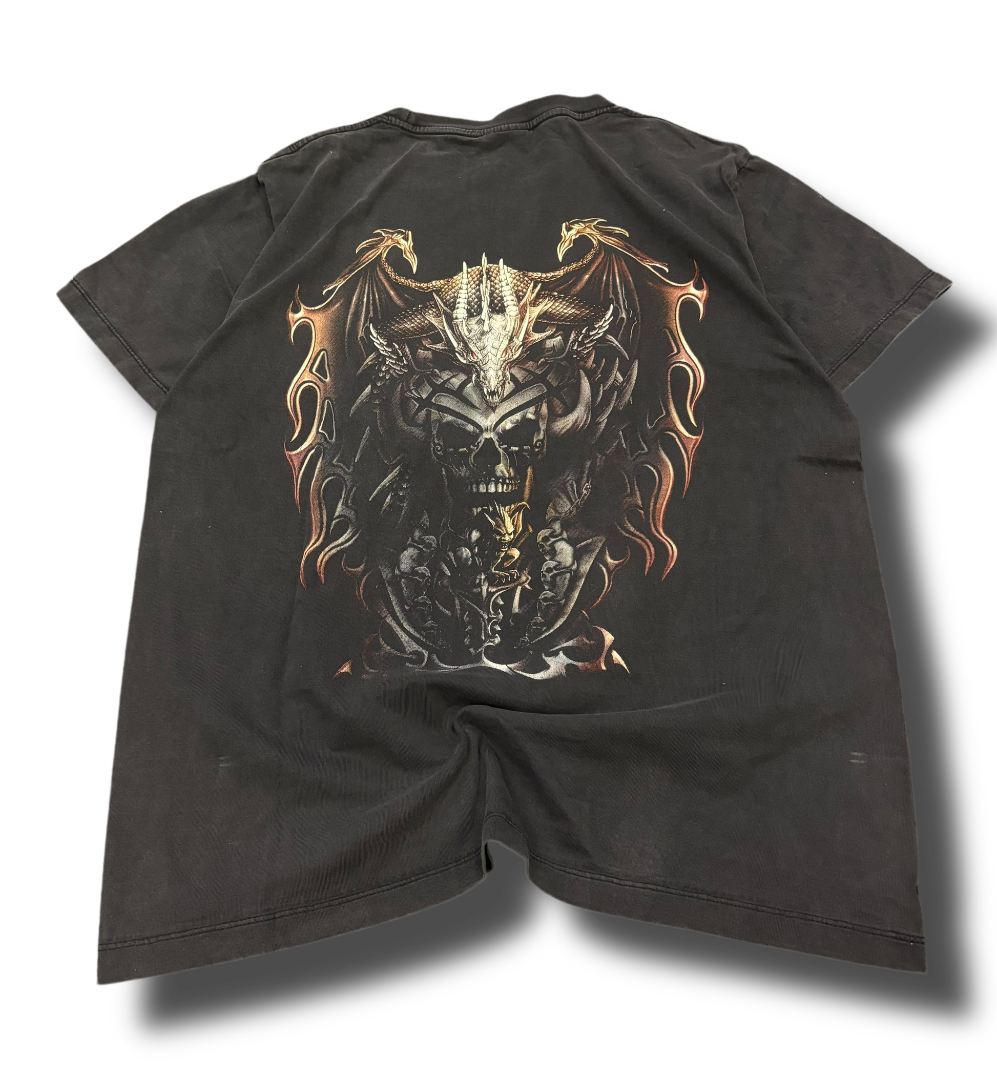 Vintage 2000s skull graphic tričko