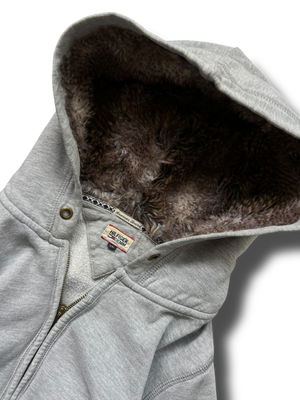 Vintage Y2k cropnutá Tommy Hilfiger kožíšková mikina na zip