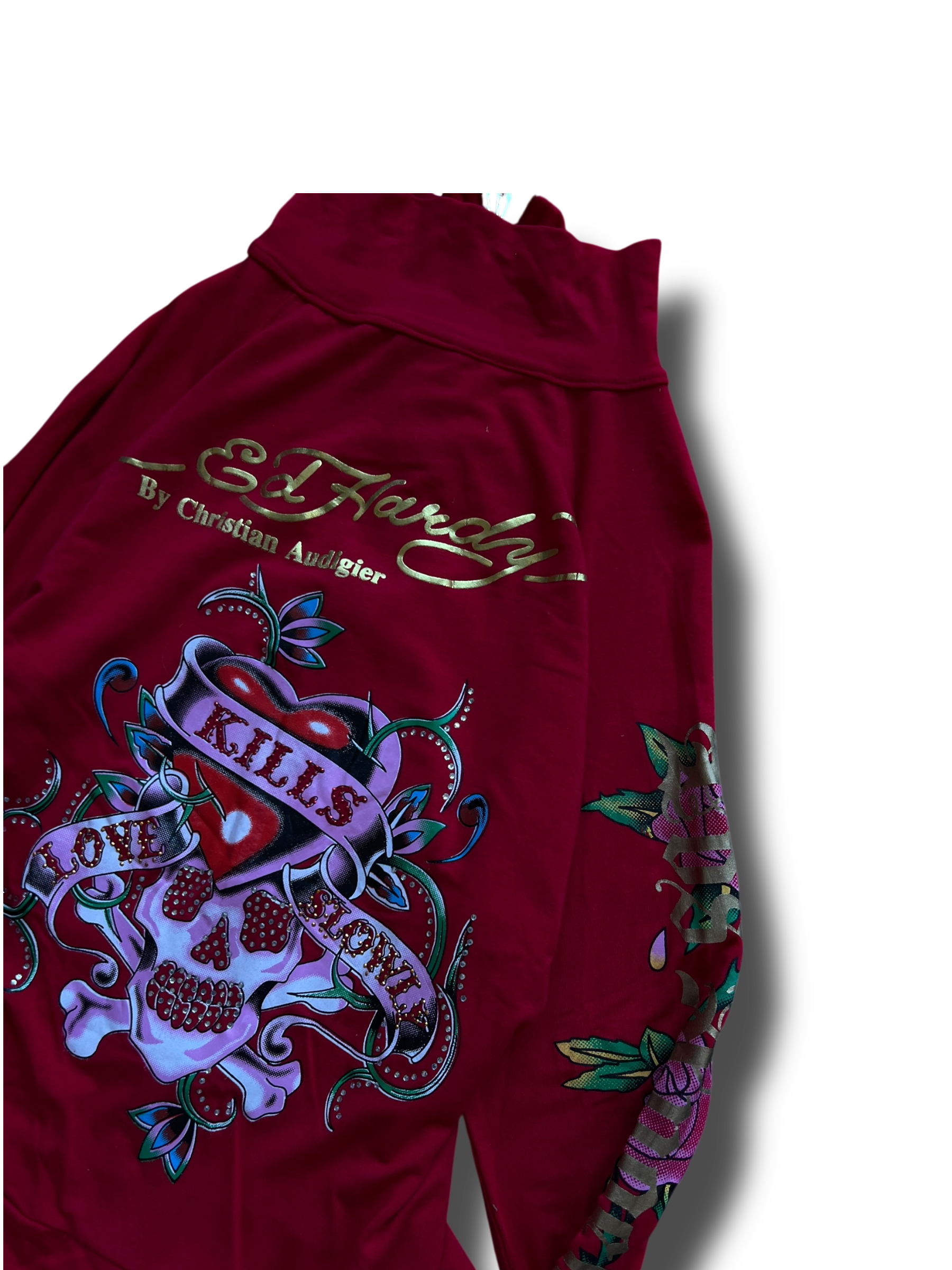 Vintage Y2k Ed Hardy girly zipper