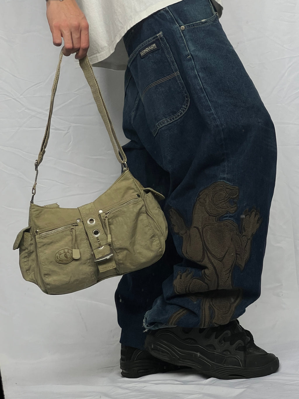 Vintage Y2k béžová kabelka