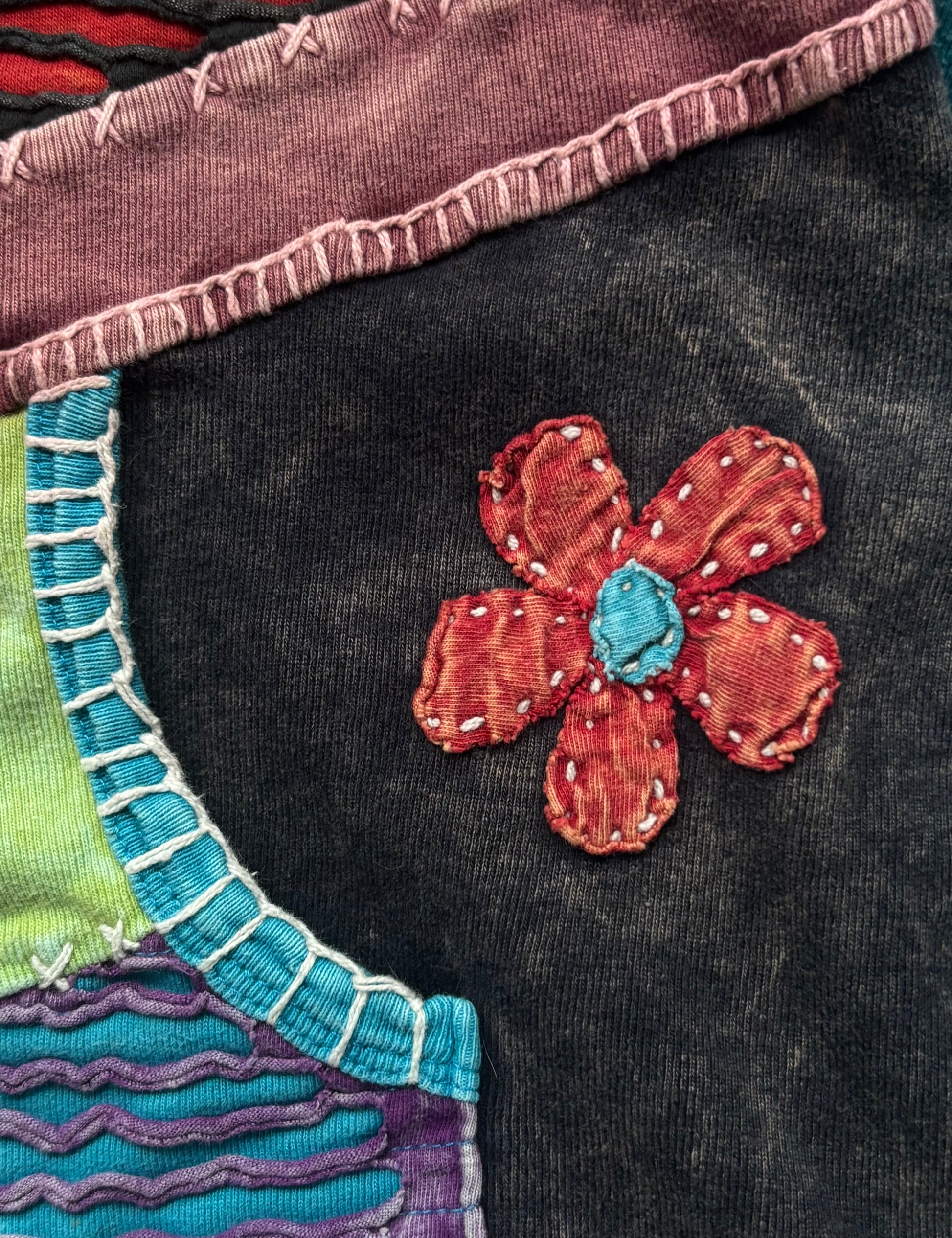 Vintage hippie patchwork mikina na zip