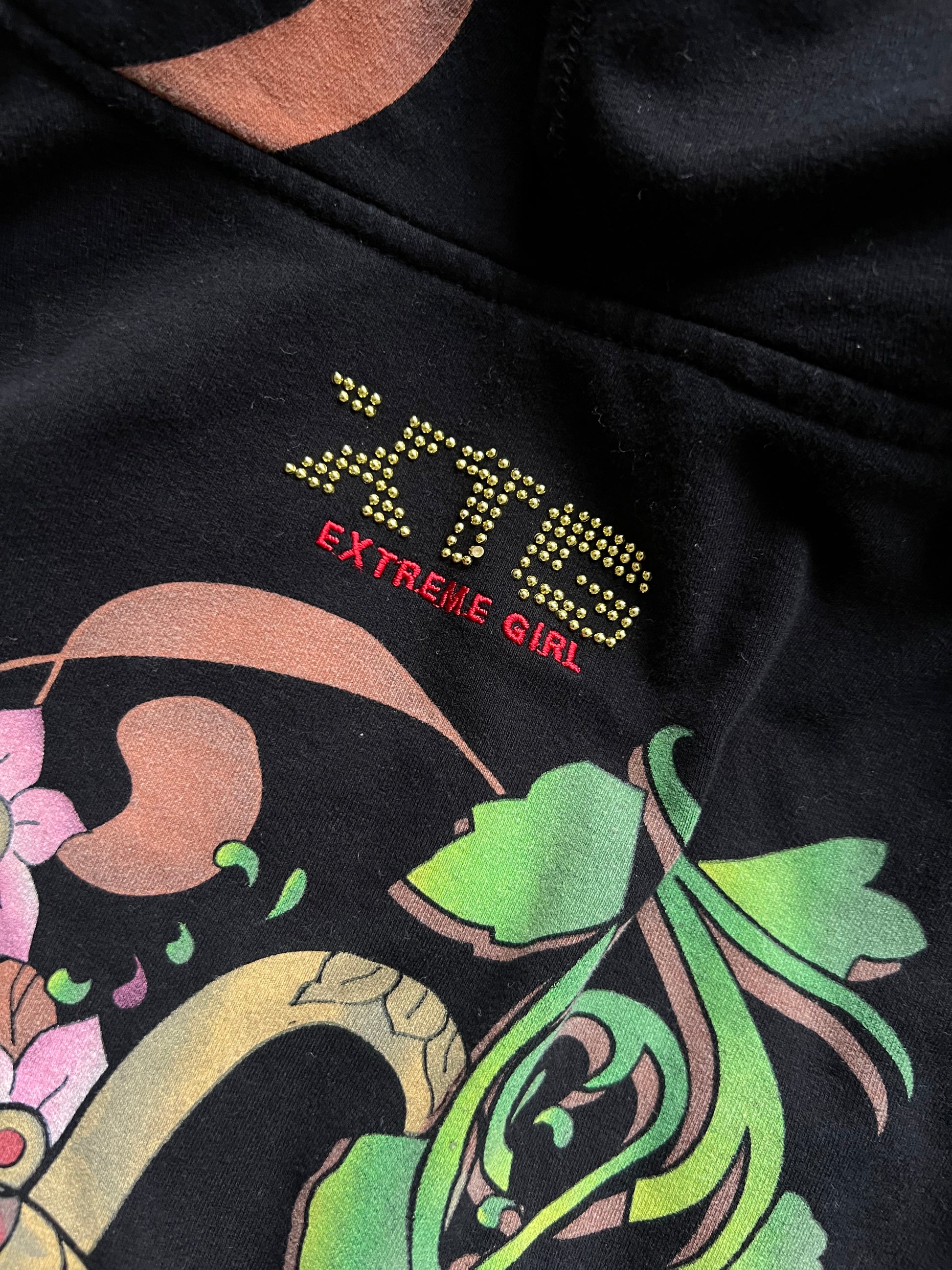 Vintage Y2k furry girly Ed hardy style XTG mikina