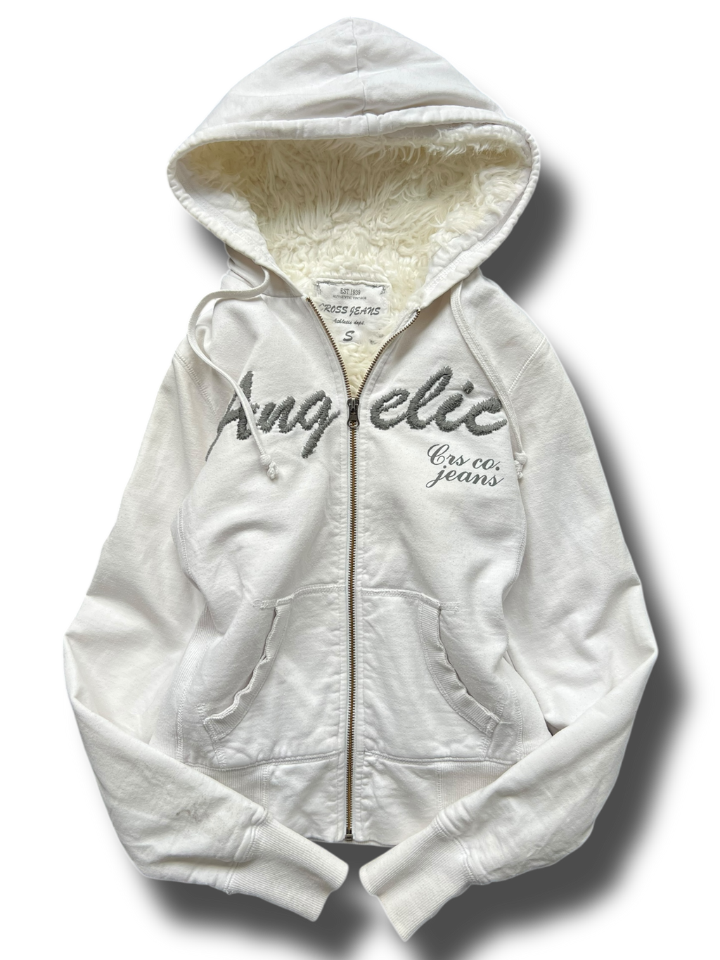 Vintage rare heavy Y2k girly furry mikina s kožíškem