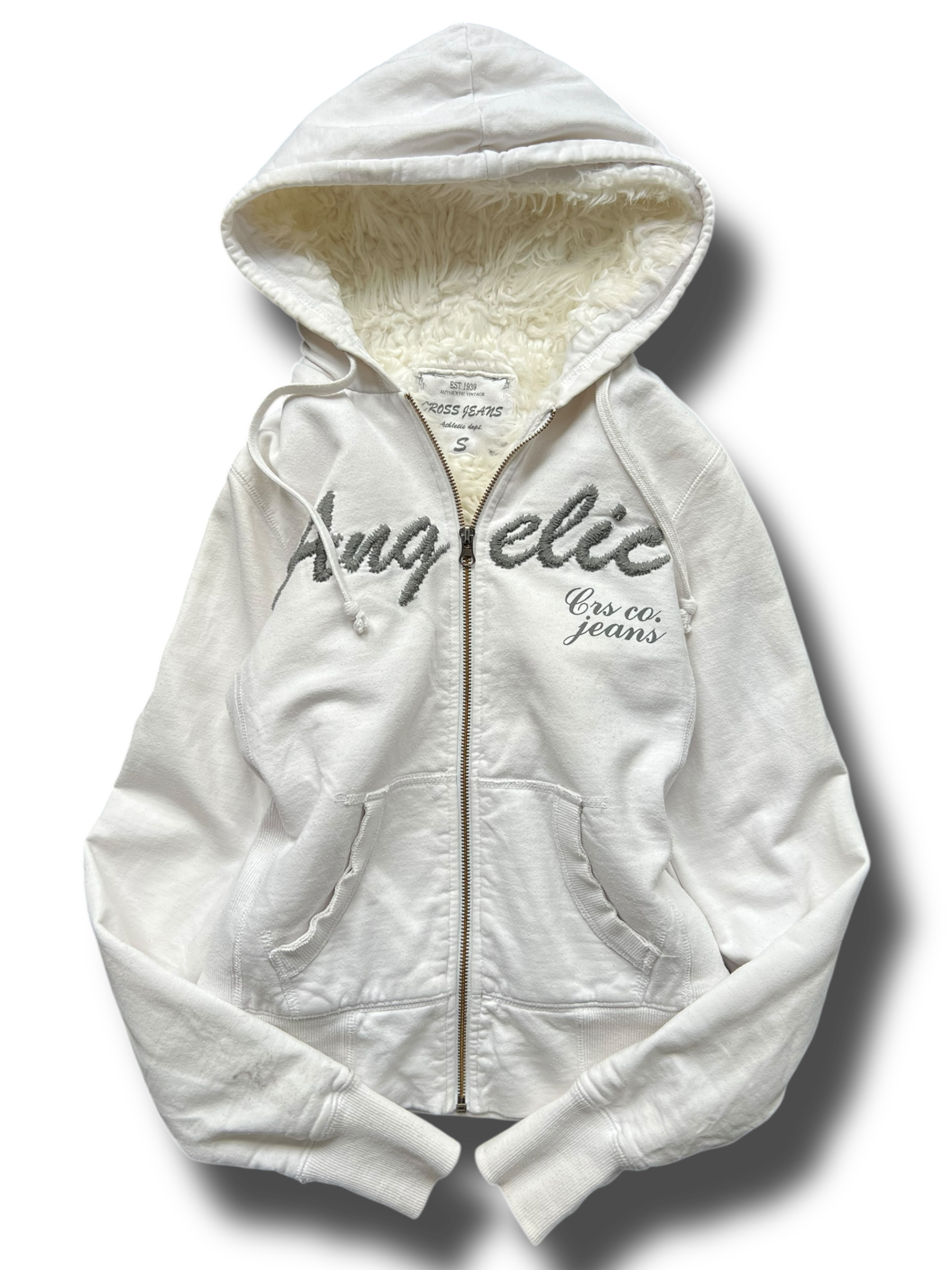 Vintage rare heavy Y2k girly furry mikina s kožíškem