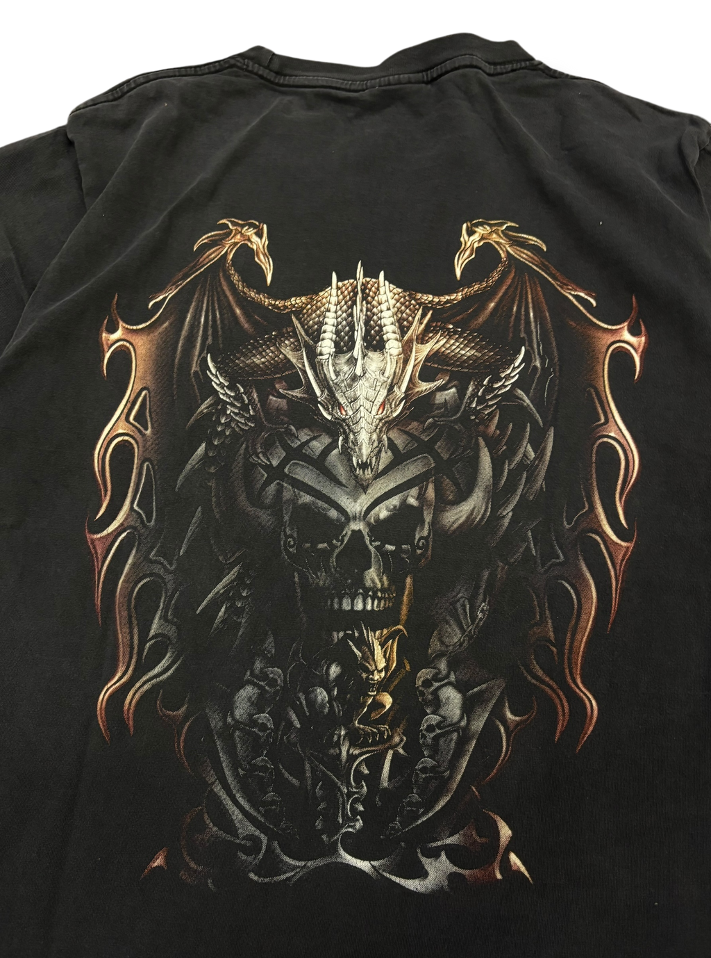 Vintage 2000s skull graphic tričko