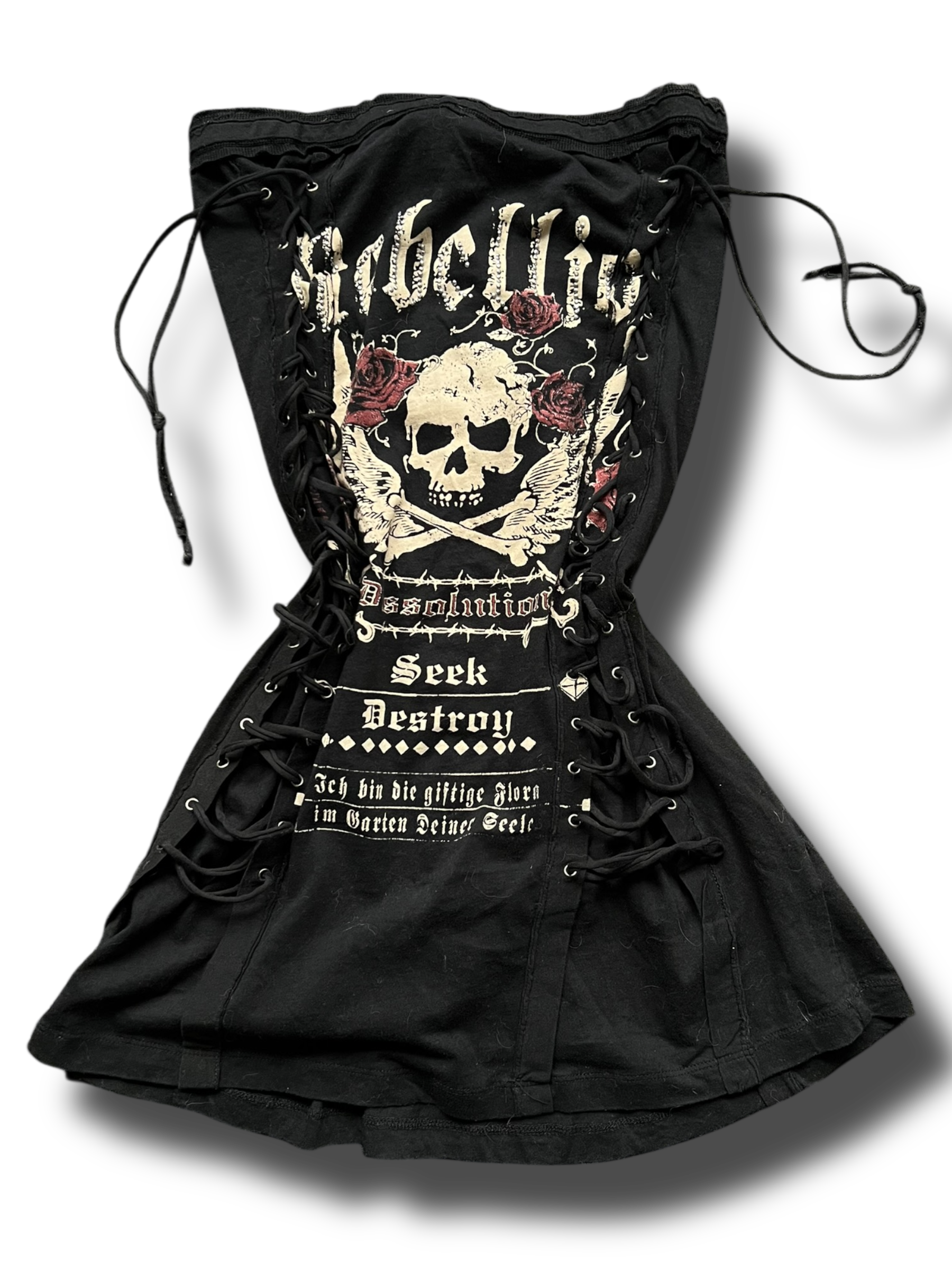 Vintage opium graphic black girly šaty